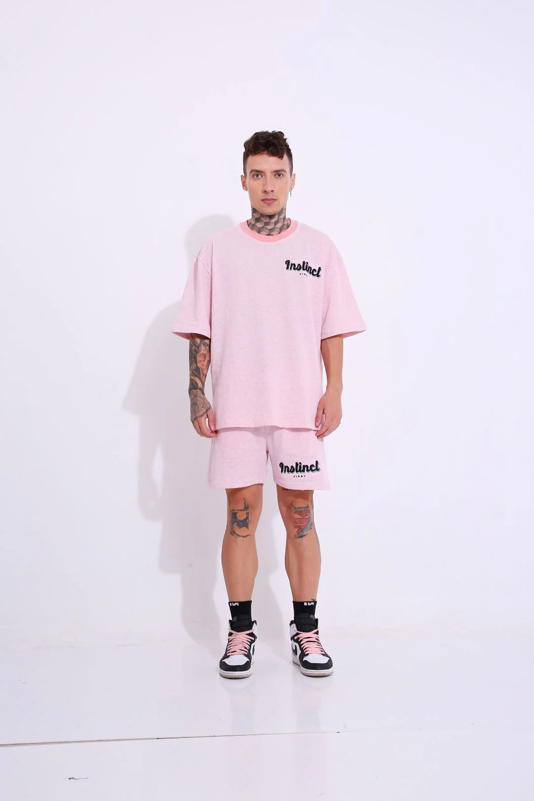 Retro Melange - Oversized T-shirt (Pink) - Image 3