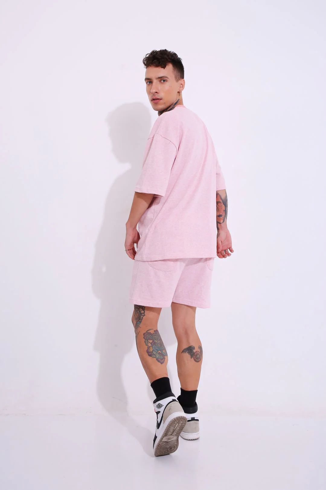 Retro Melange - Oversized T-shirt (Pink) - Image 4