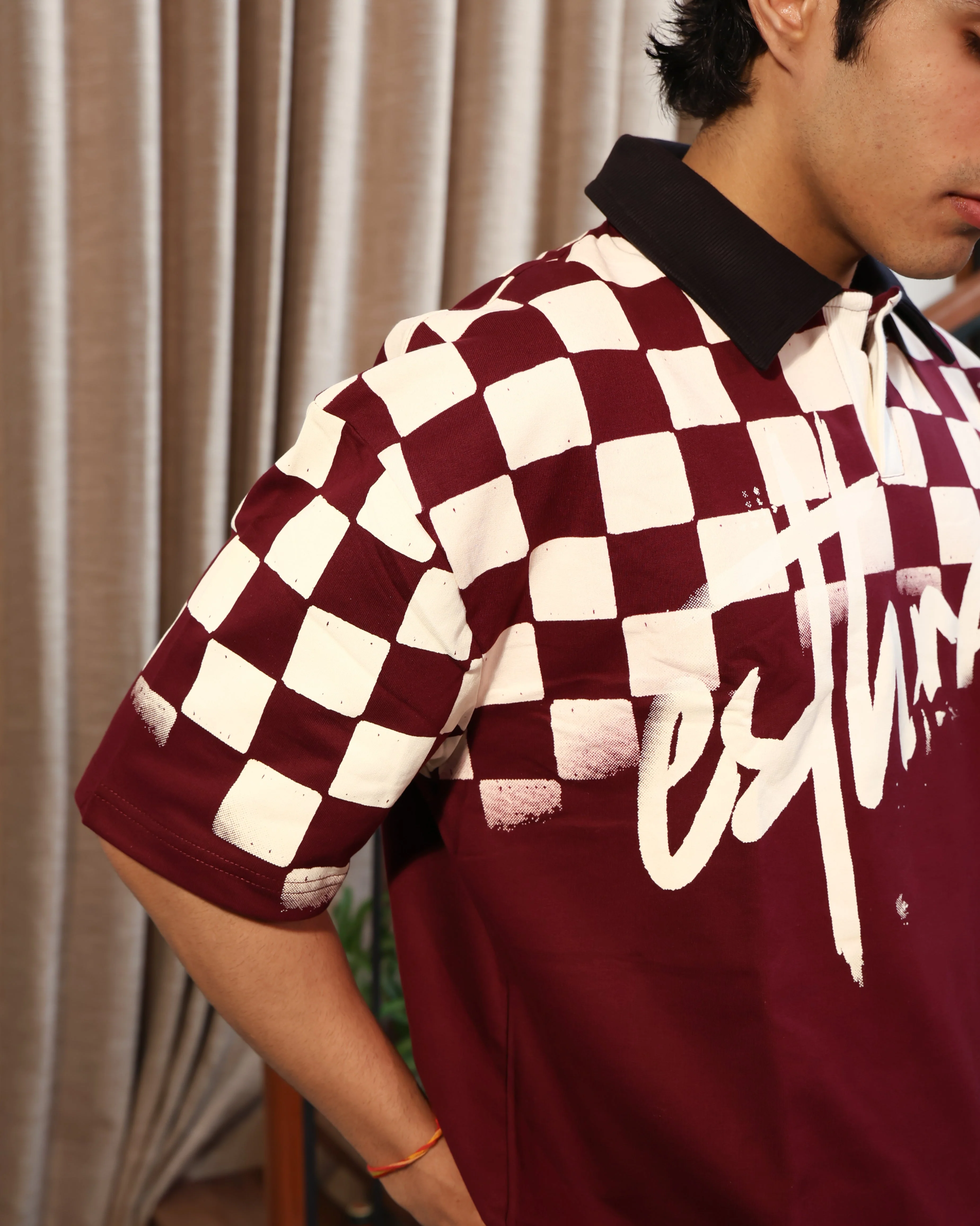 Retro Polo T-shirt | Burgundy - Image 6