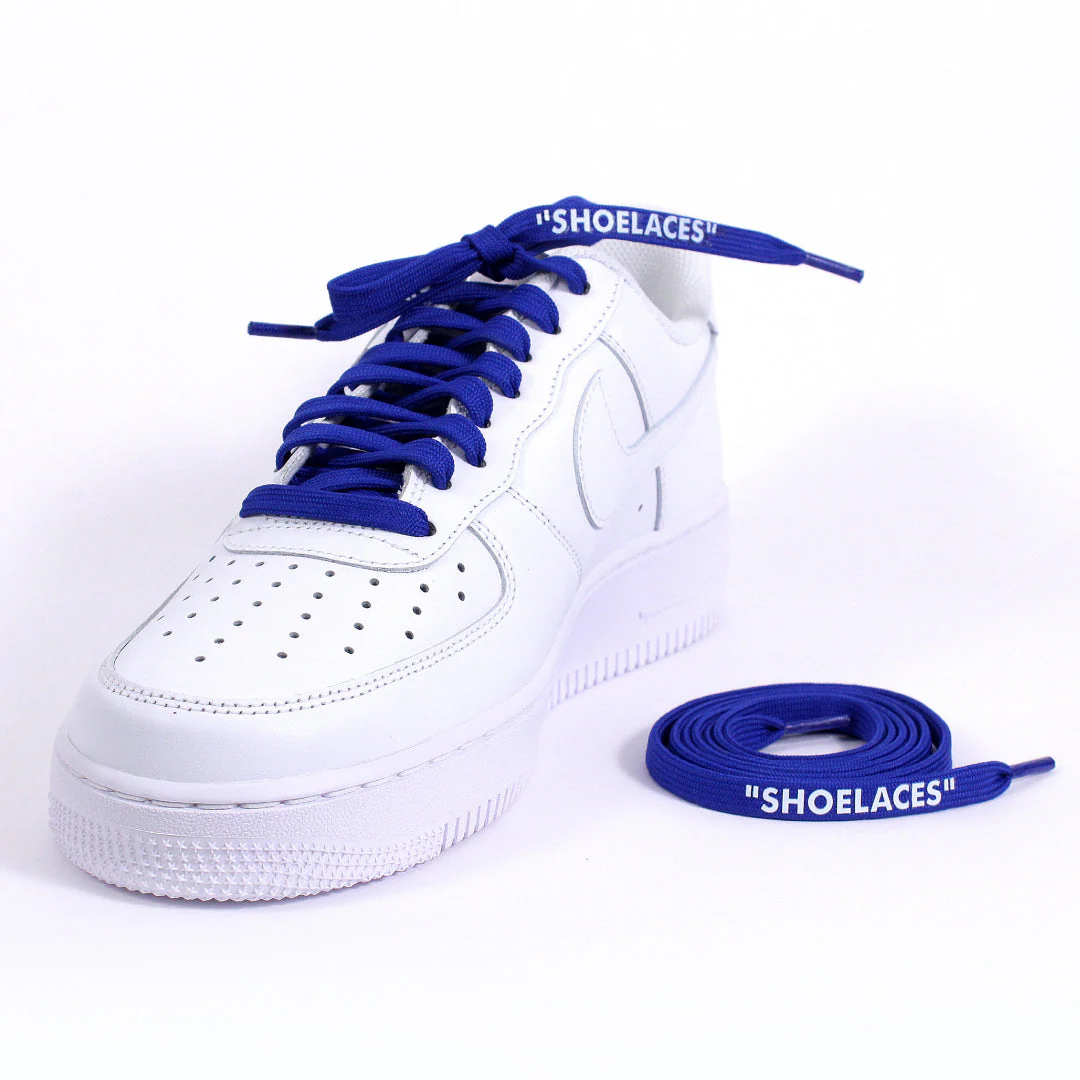 Royal Blue Off-White Style “SHOELACES” for Sneakers – Premium Flat Laces by KNOTTY - Image 3