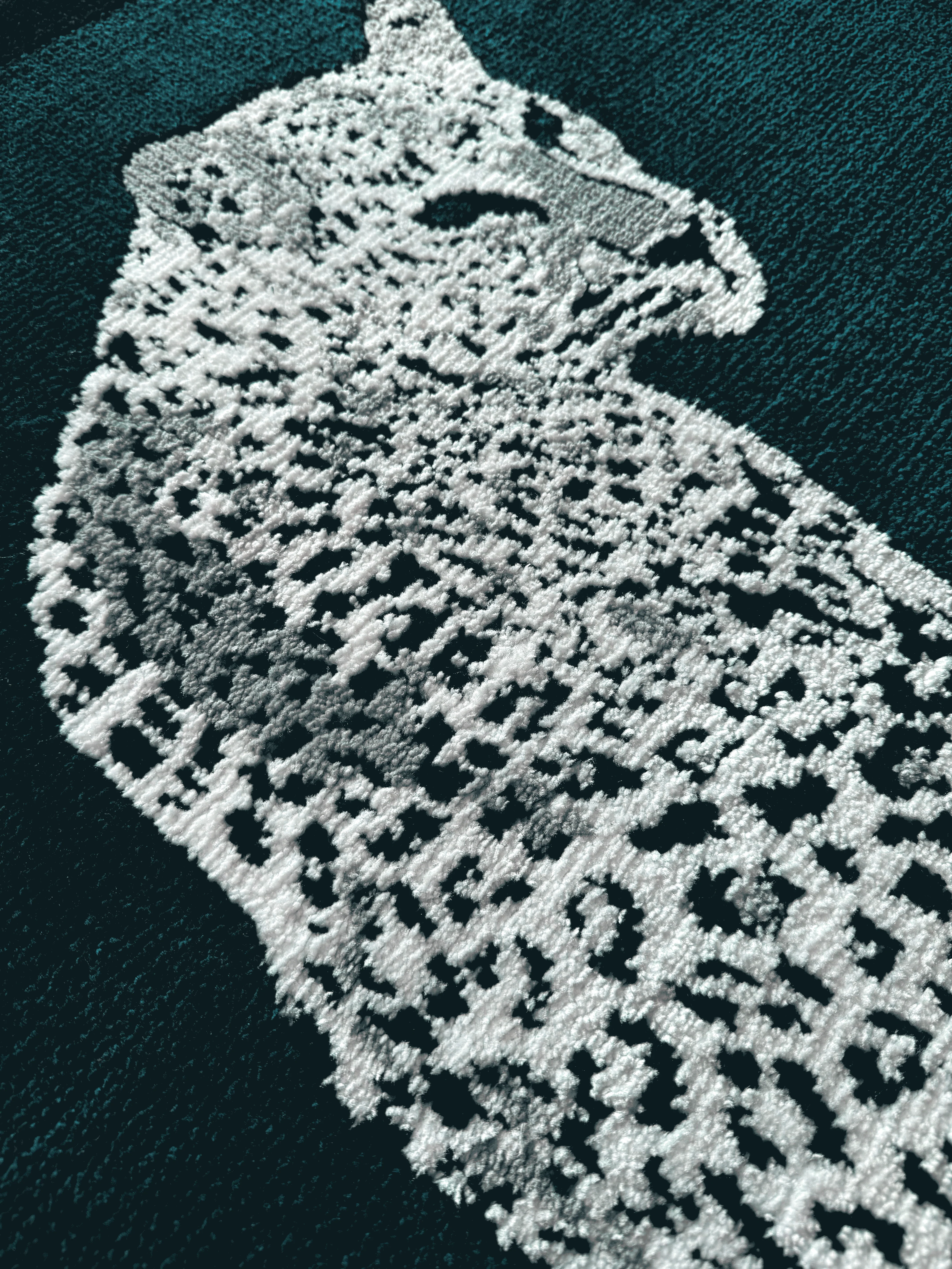 Royal White cheetah Machine Made Custom Rug - Image 2