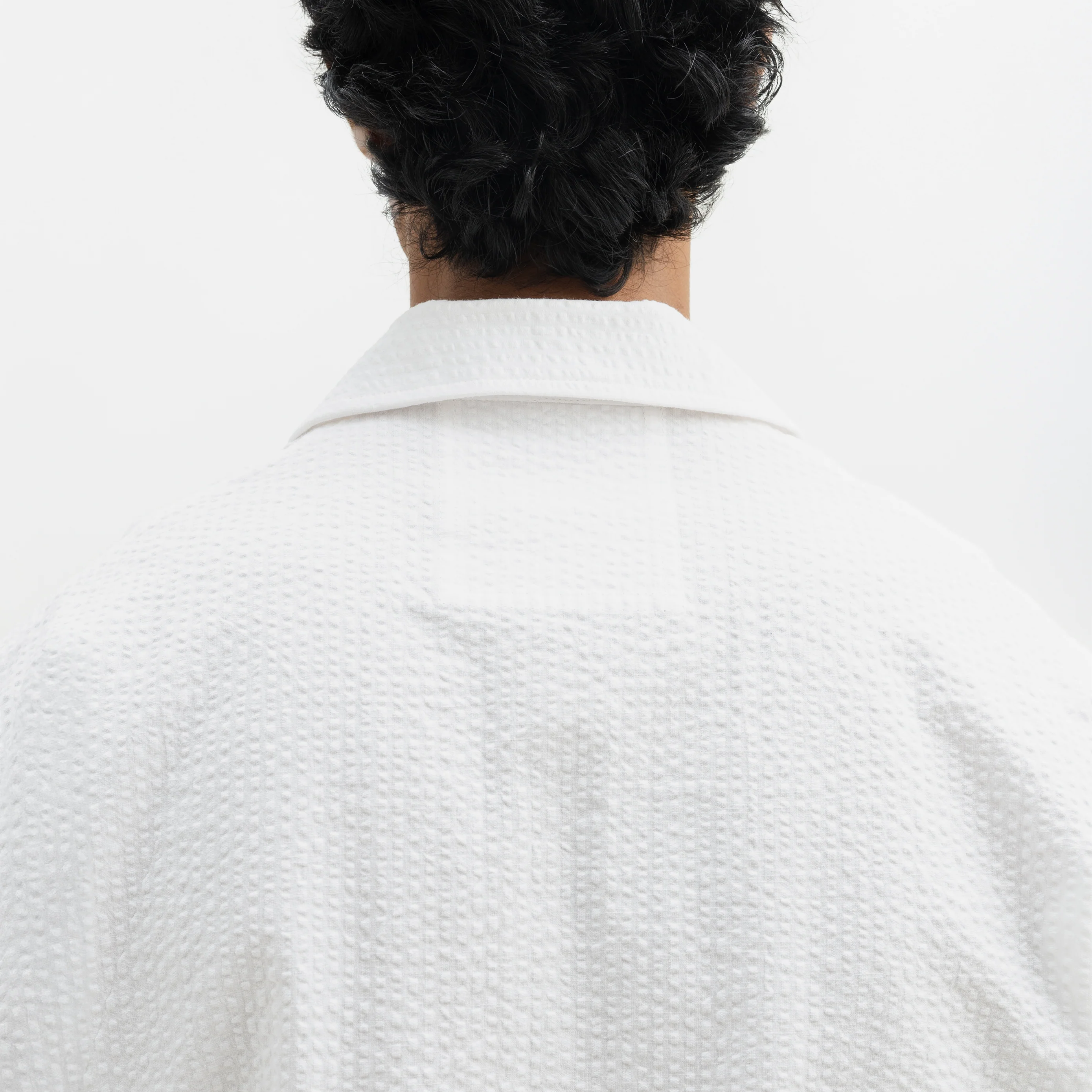 SEER SUCKER CUBAN SHIRT - WHITE - Image 6