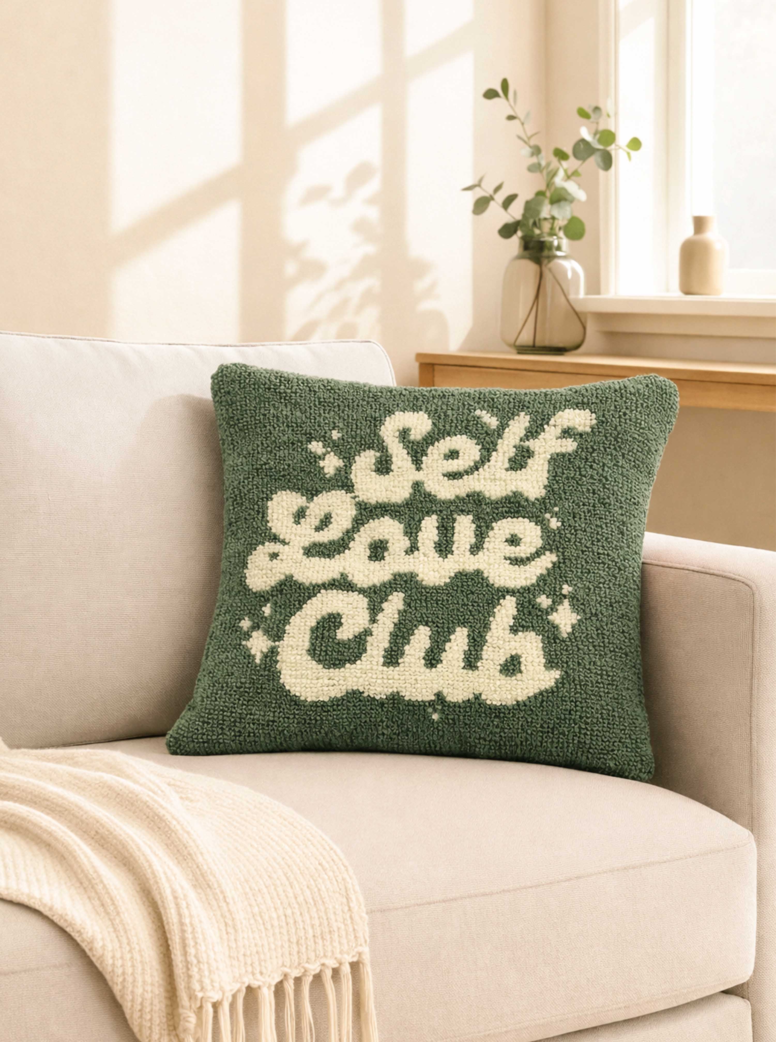 Self Love Club Green cushion cover - Image 2