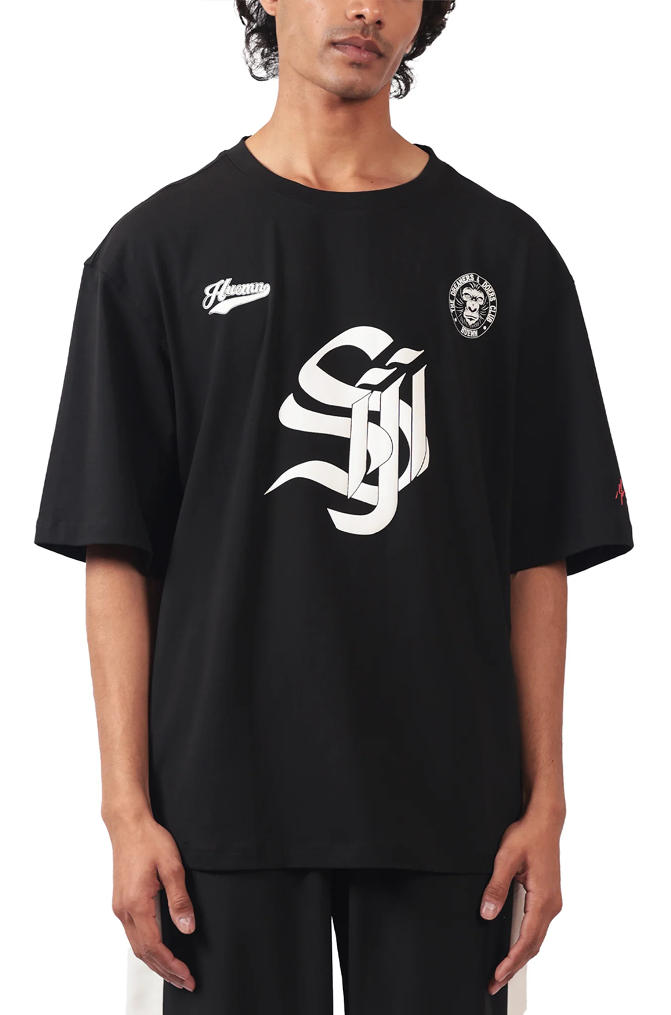 Shreyas Iyer x HUEMN 'SI' monogram T-shirt (Black) - Image 7