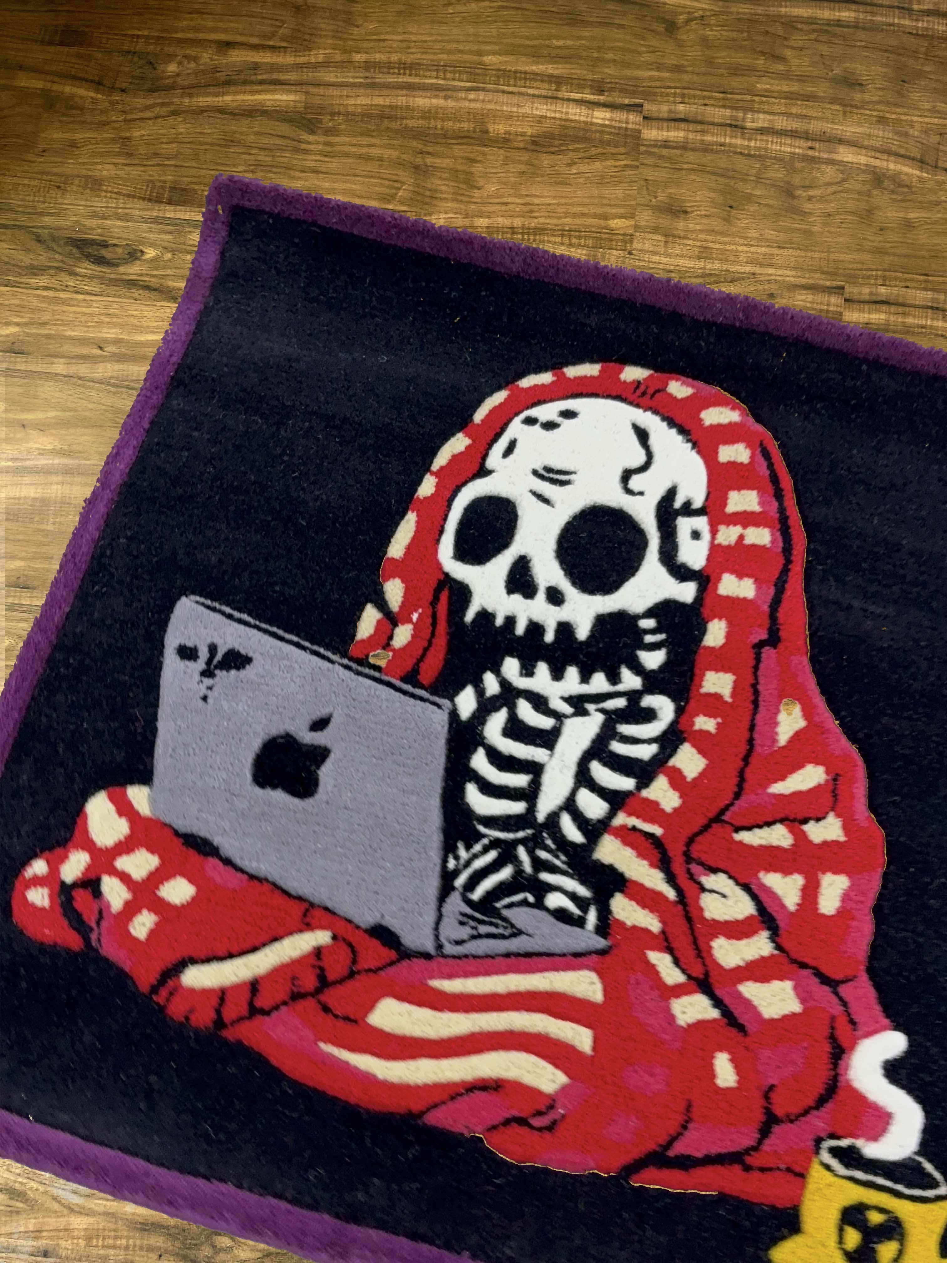 Skull working Hand Tufted Custom Rug - Image 2