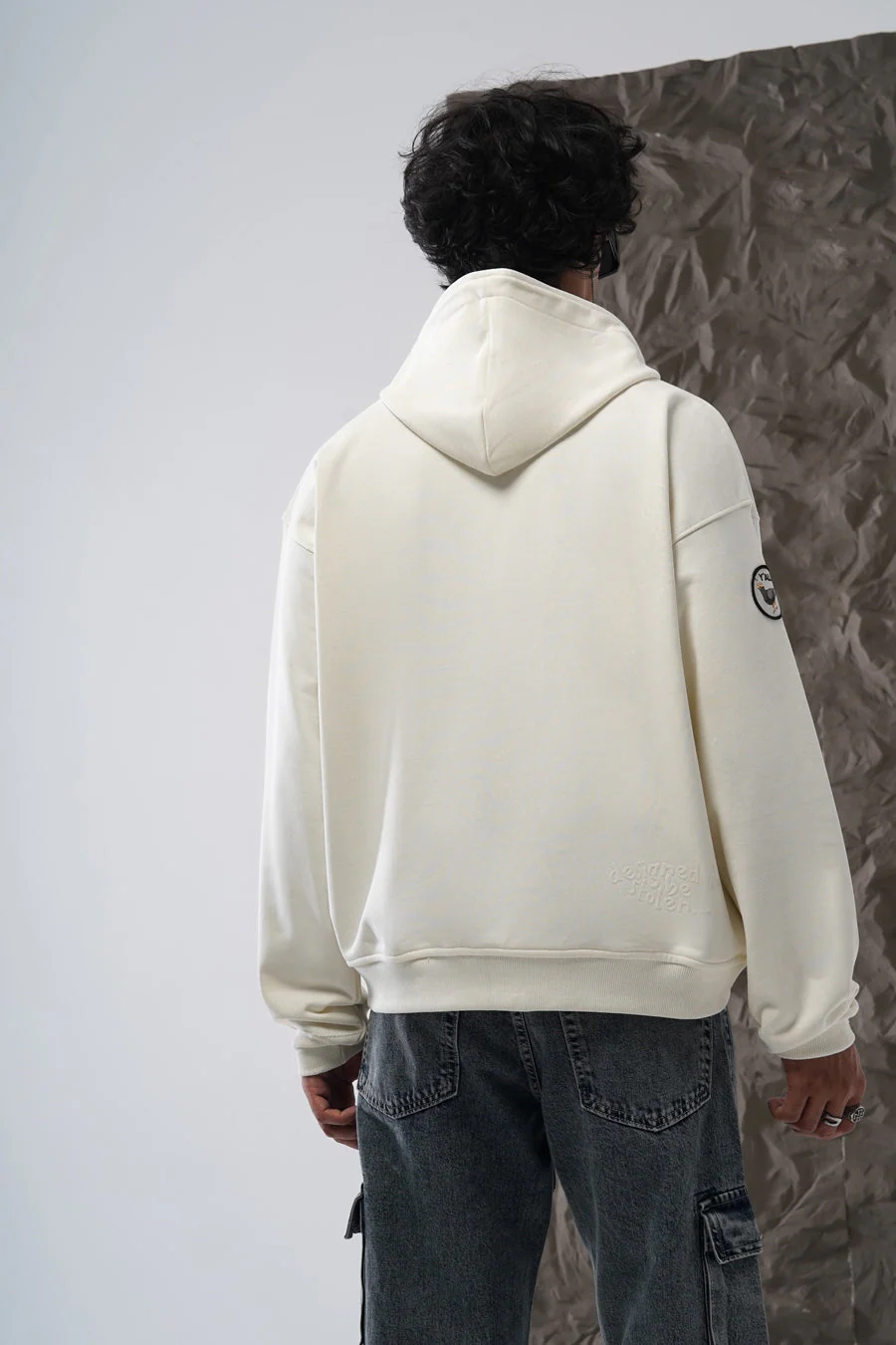 STAMP ZIP UP HOODIE – OFF WHITE - Image 2