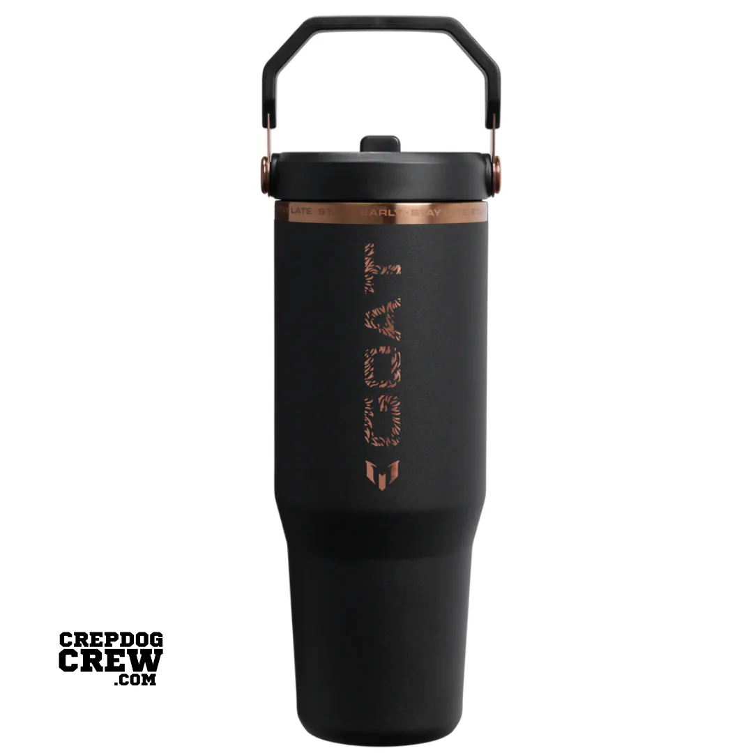 STANLEY Tumbler Mug IceFlow Flip Straw Messi GOAT Black 30 Oz