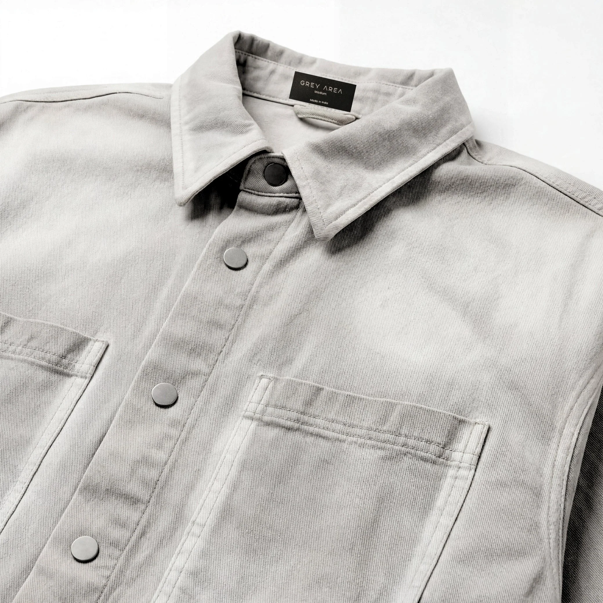 STONE WASH DENIM OVERSHIRT - Image 2