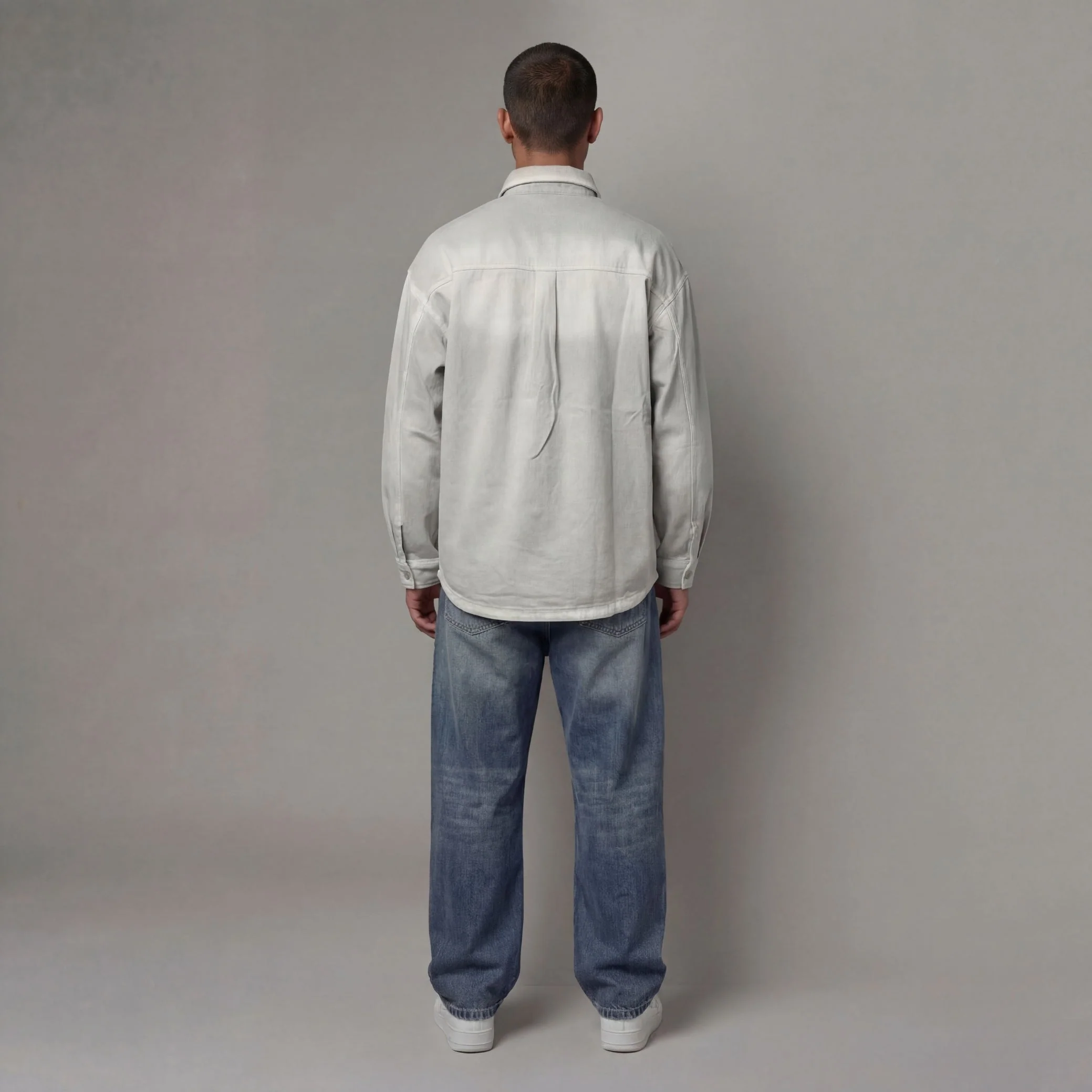 STONE WASH DENIM OVERSHIRT - Image 5