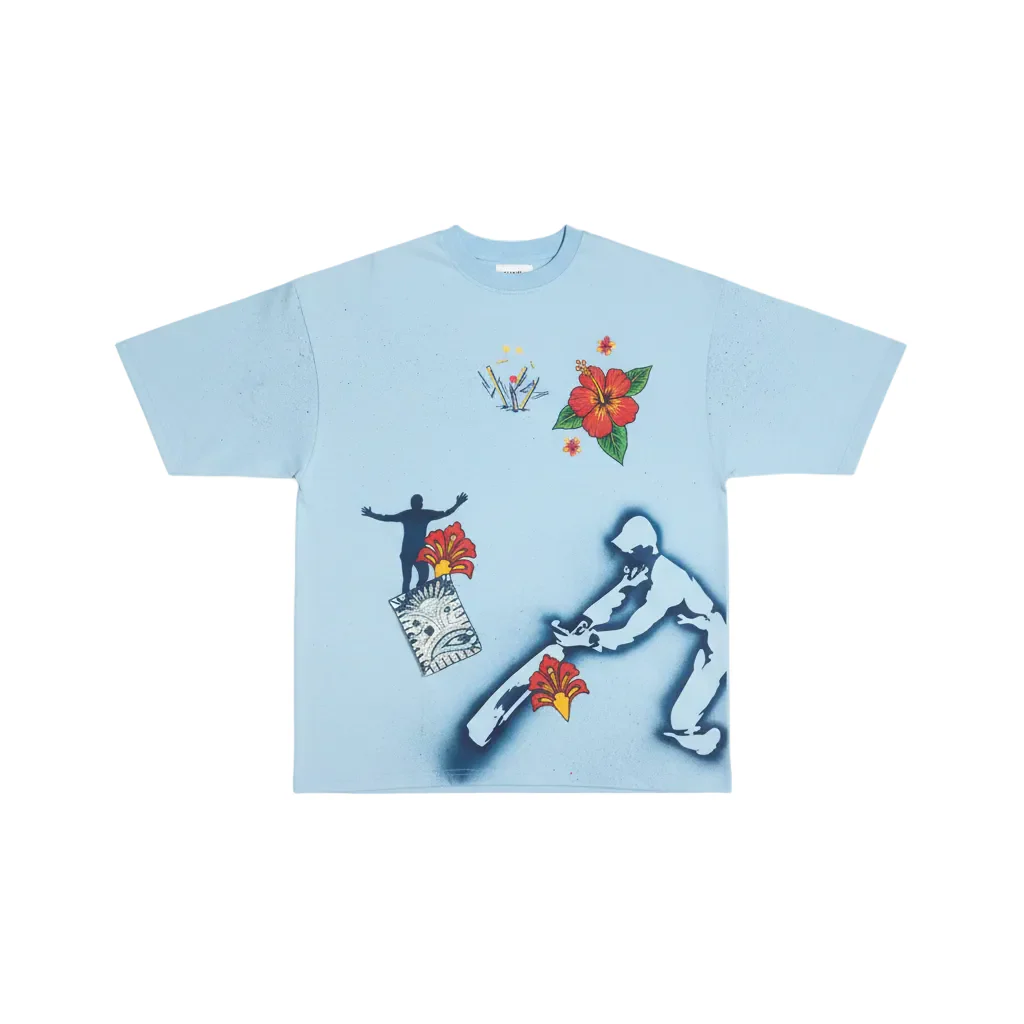 Stone wash Spray T-shirt