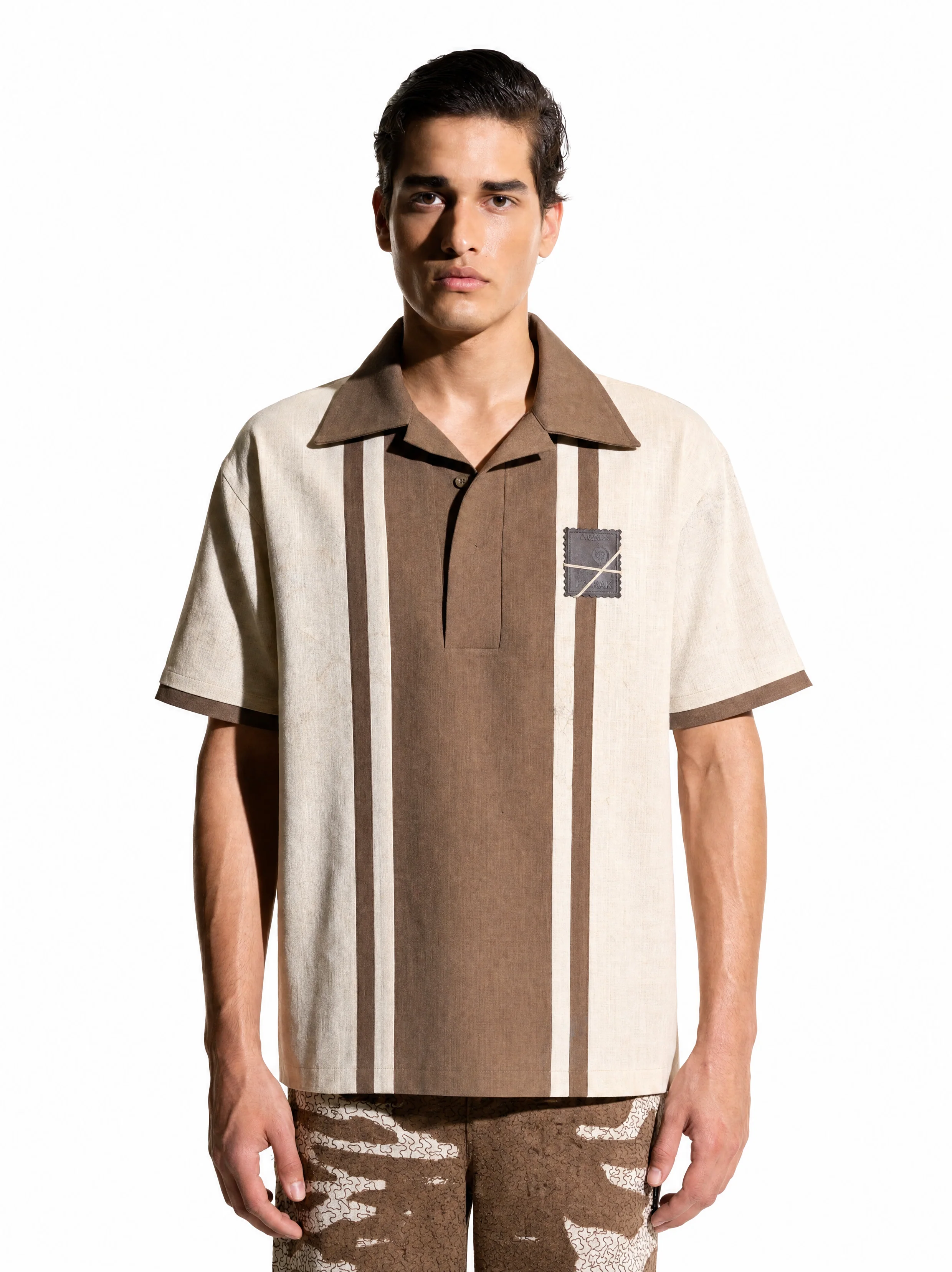 Stripe Beige Polo Shirt