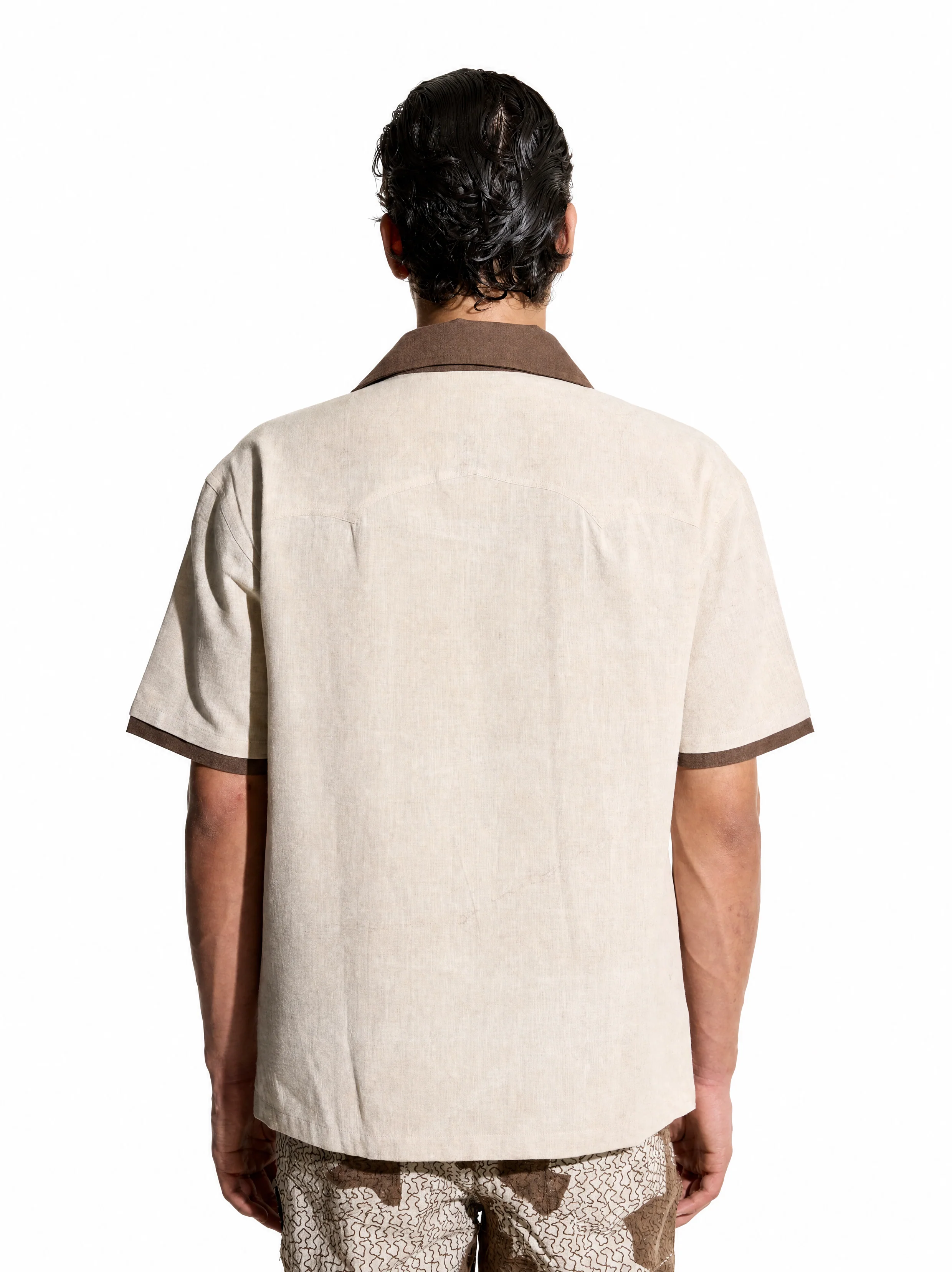 Stripe Beige Polo Shirt - Image 2