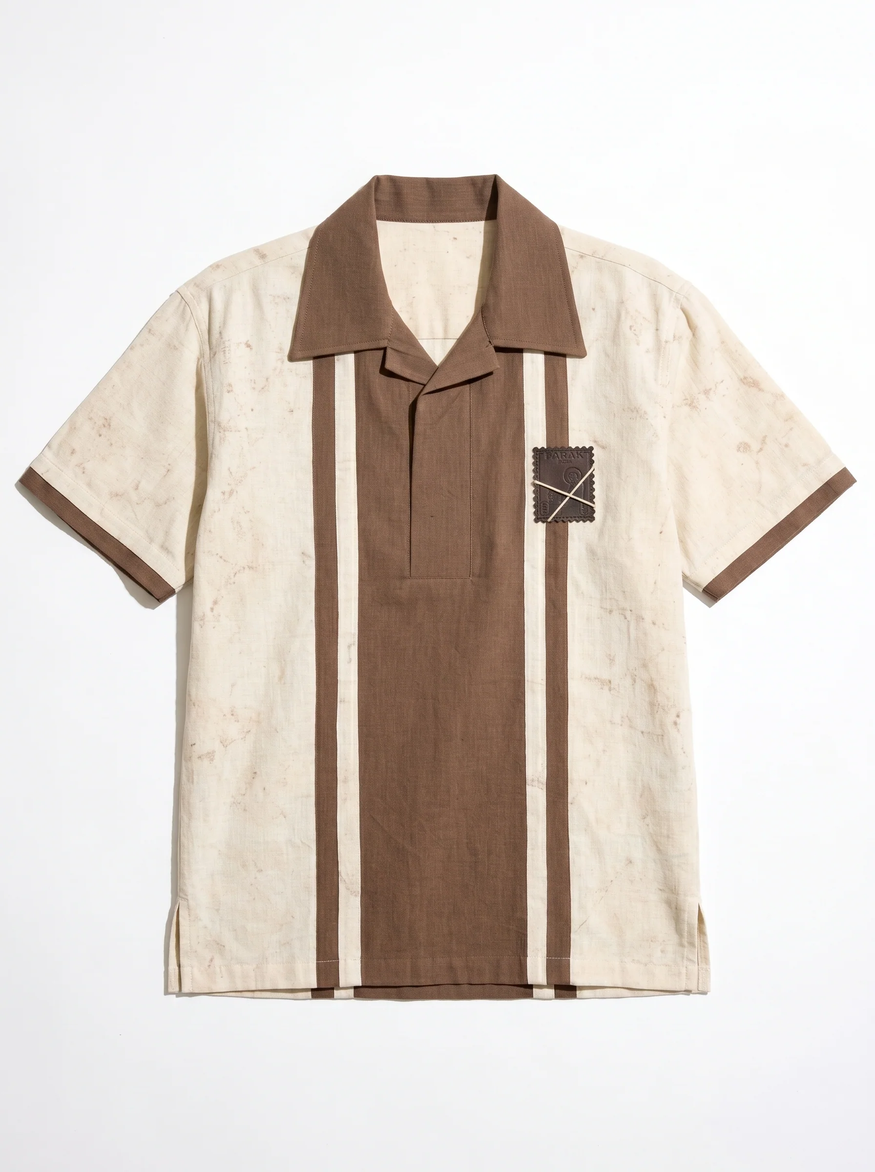 Stripe Beige Polo Shirt - Image 8