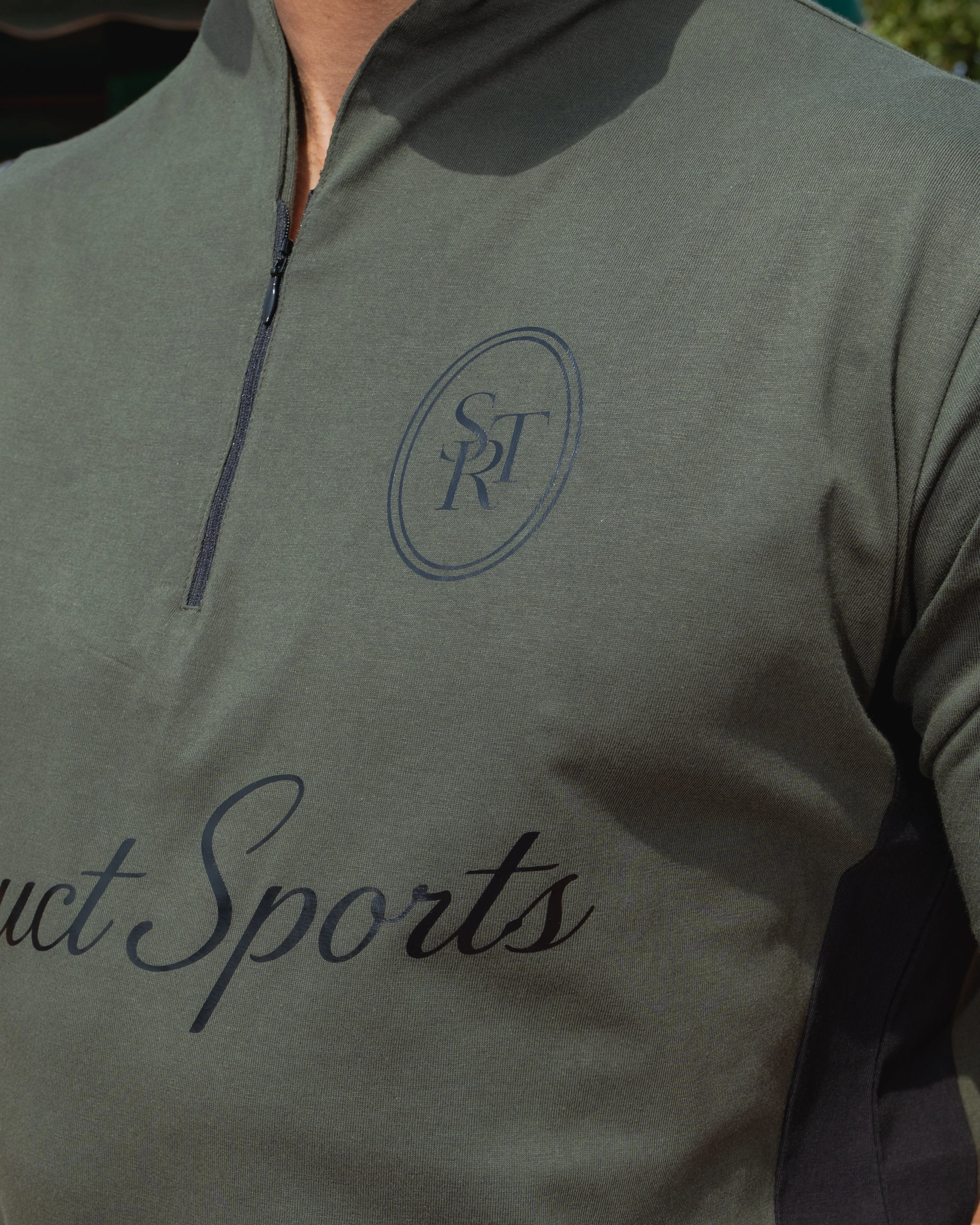STRUCT CLUB HALF ZIP T-SHIRT - OLIVE - Image 8