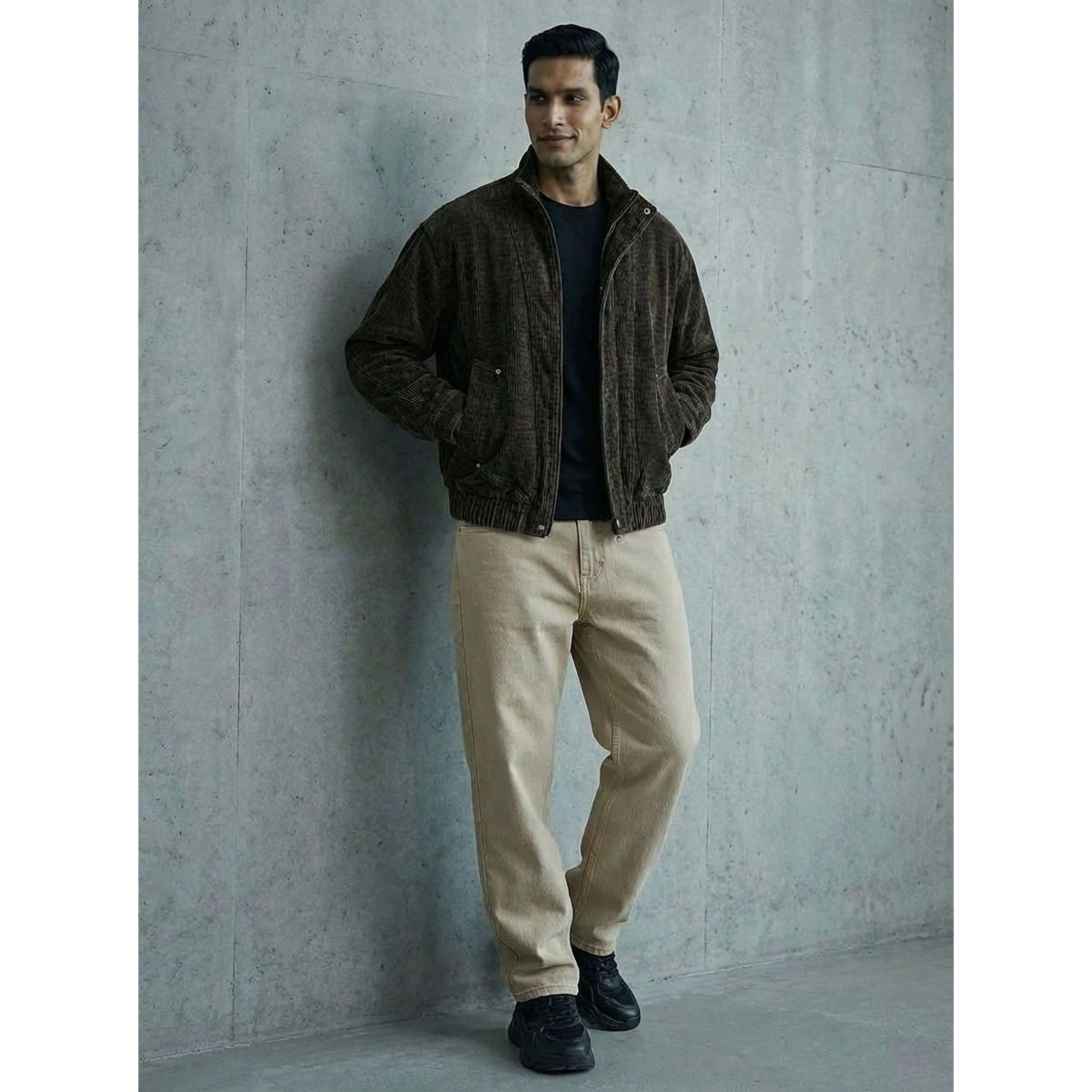 STRUCTURED CORDUROY JACKET - BROWN - Image 7