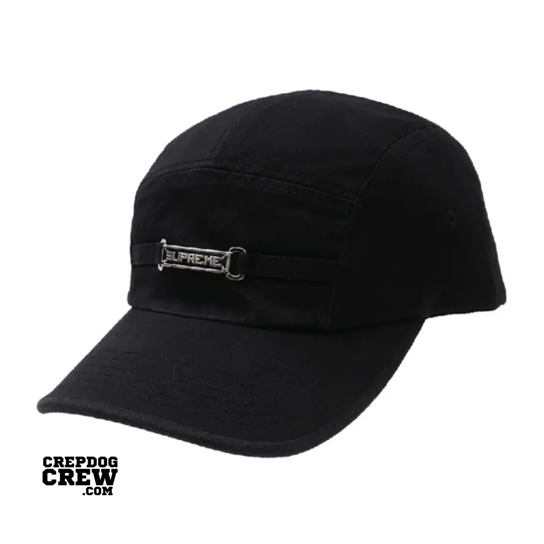 SUPREME NAME PLATE CAMP CAP BLACK