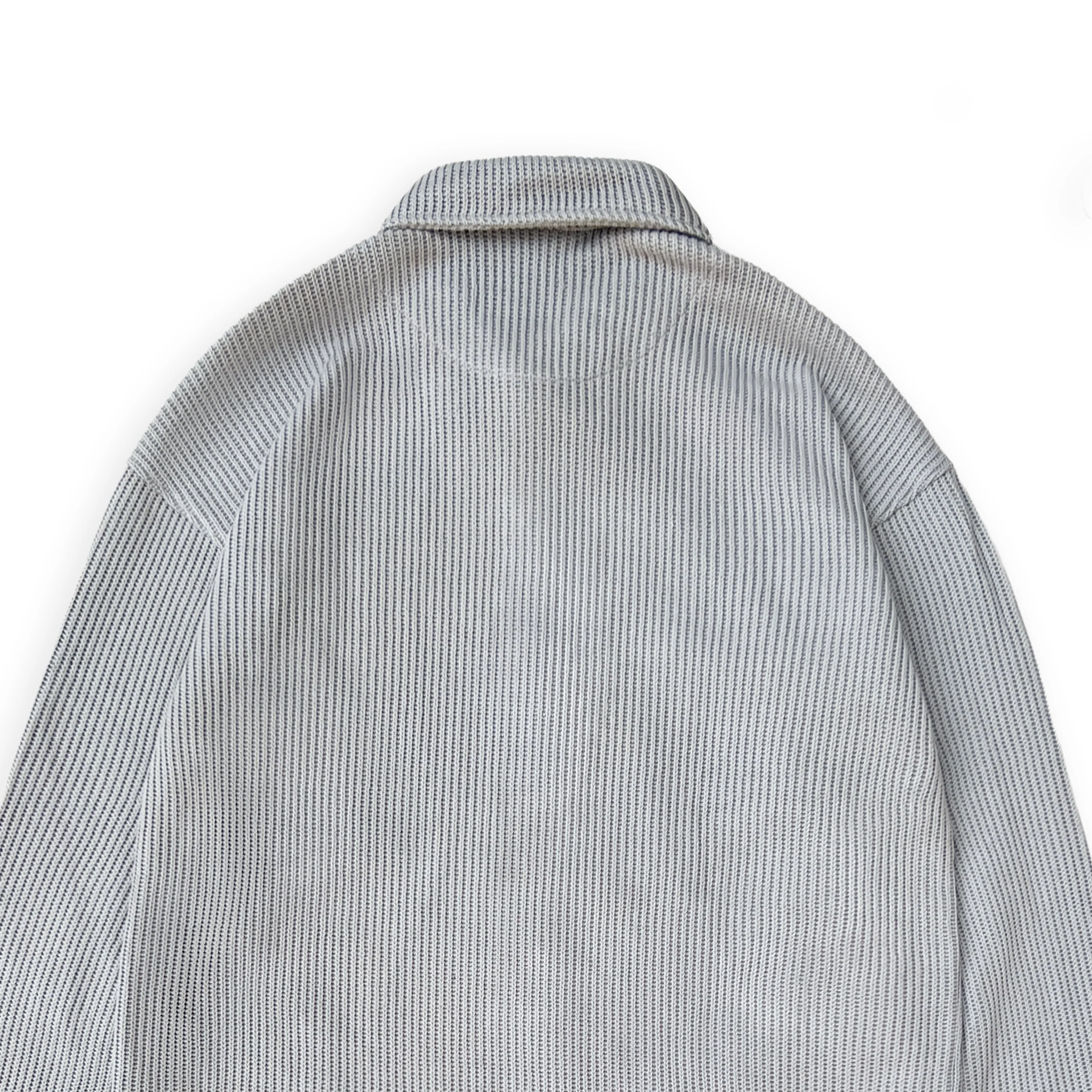 SWEATER KNIT FABRIC SHIRT(LIGHT GREY) - Image 4