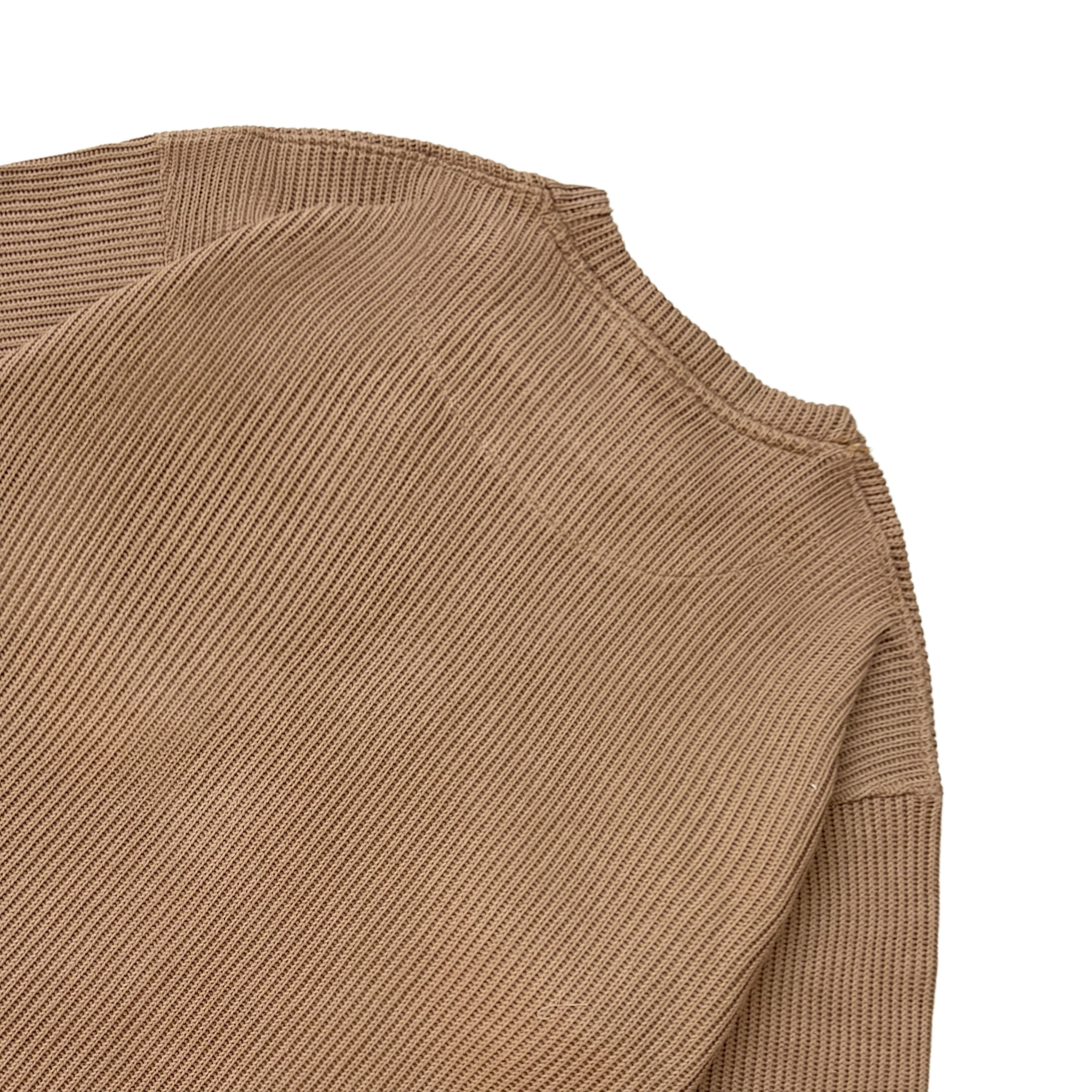 SWEATER KNIT FABRIC TSHIRT(BROWN) - Image 5