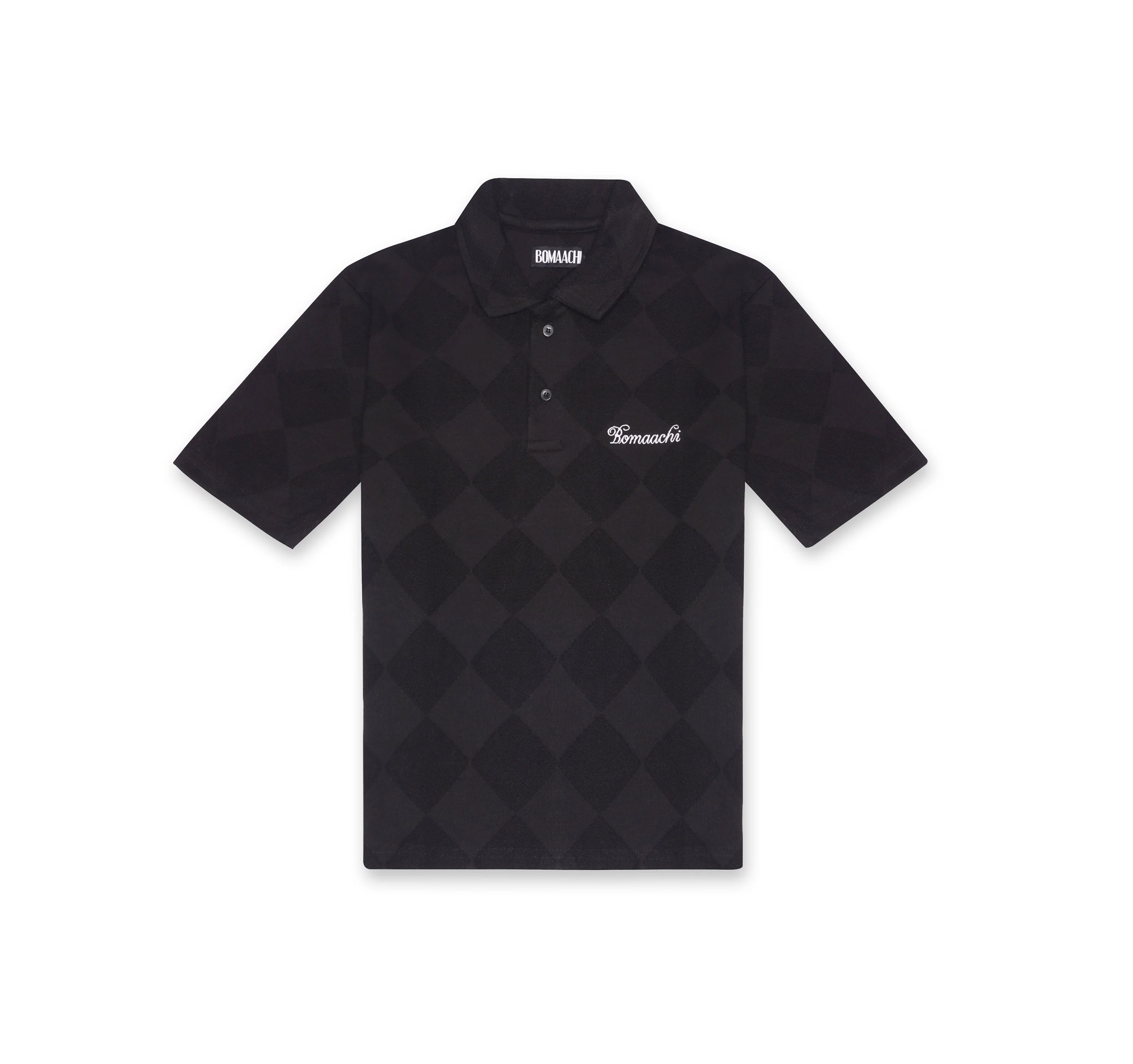 Textured Polo Black T-shirt (Regular Fit)