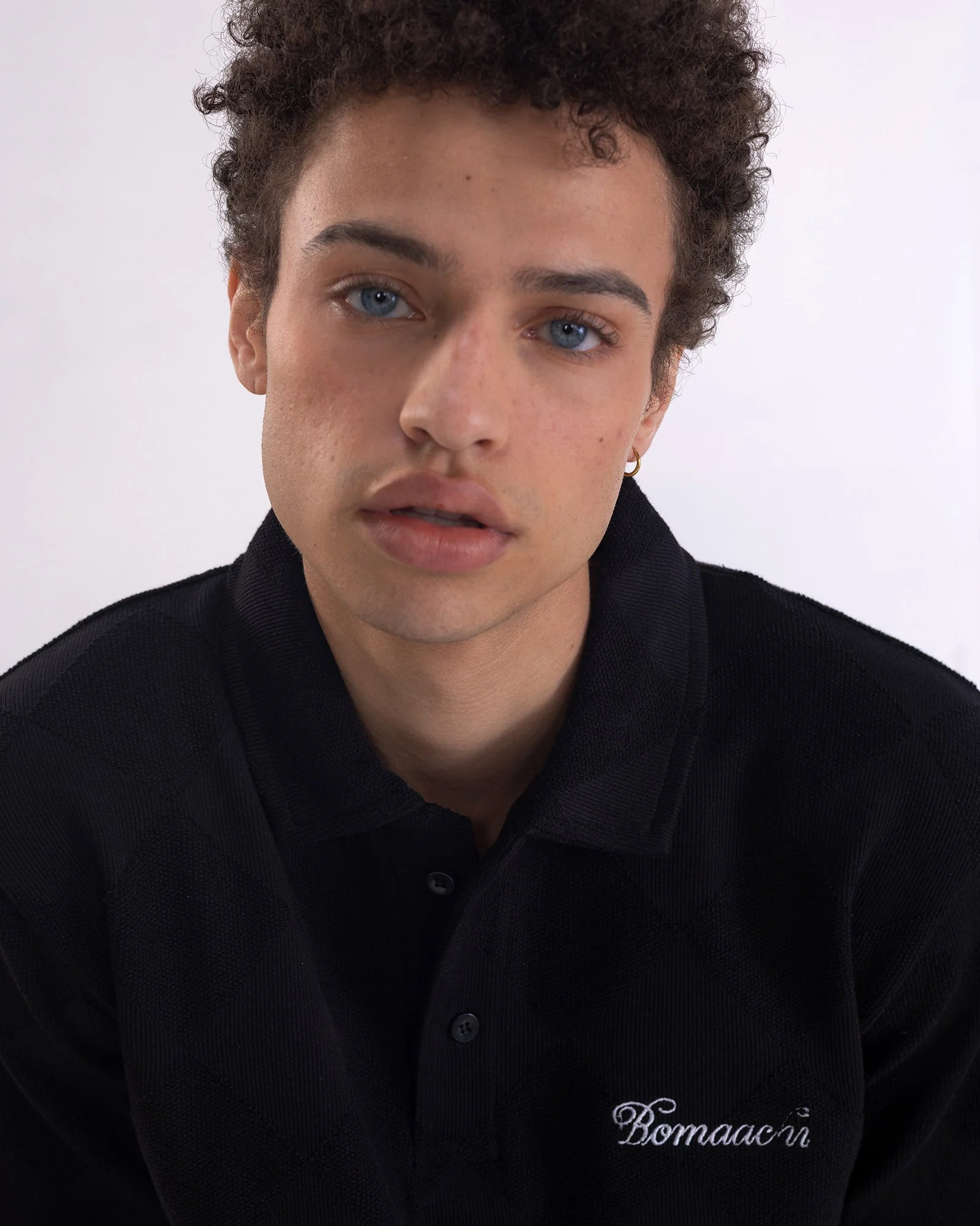 Textured Polo Black T-shirt (Regular Fit) - Image 6