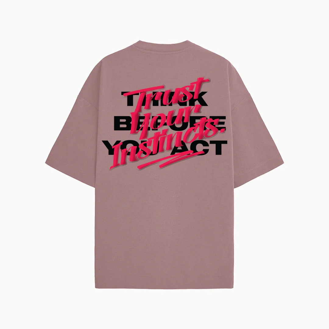 Think Later Oversized T-Shirt - (Pale Pink) - Image 2