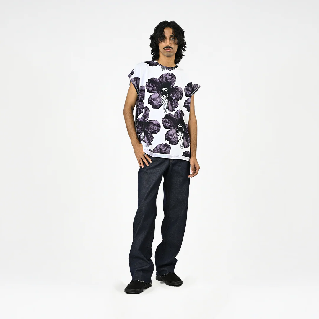 Tongue-printed cotton sleeveless top (Men's) - Image 3