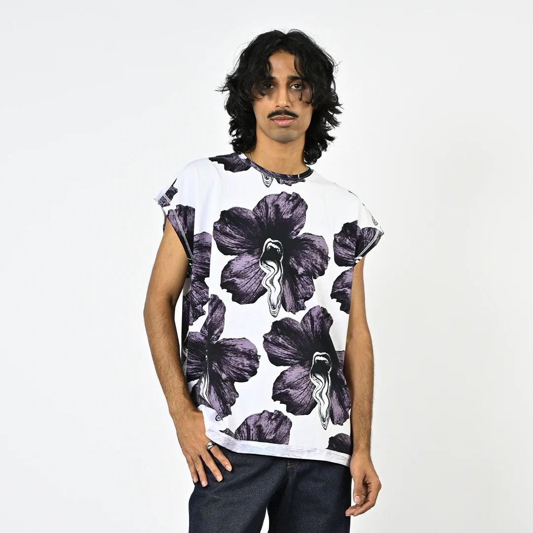 Tongue-printed cotton sleeveless top (Men's) - Image 4