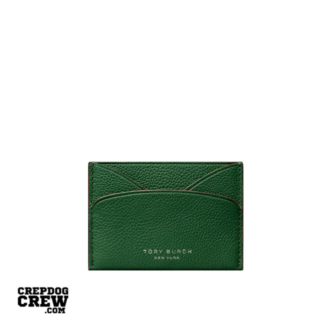 TORY BURCH ROMY FLAT CARD CASE dark kale
