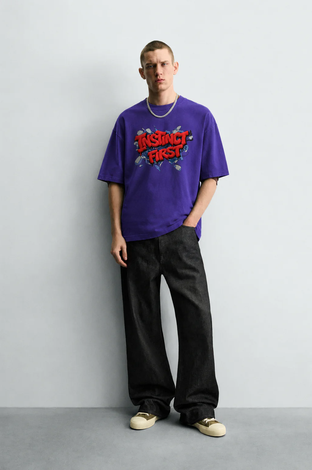 Train Wreck - Oversized T-Shirt (Violet) - Image 3