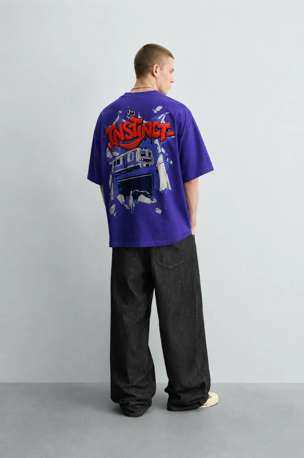 Train Wreck - Oversized T-Shirt (Violet) - Image 4