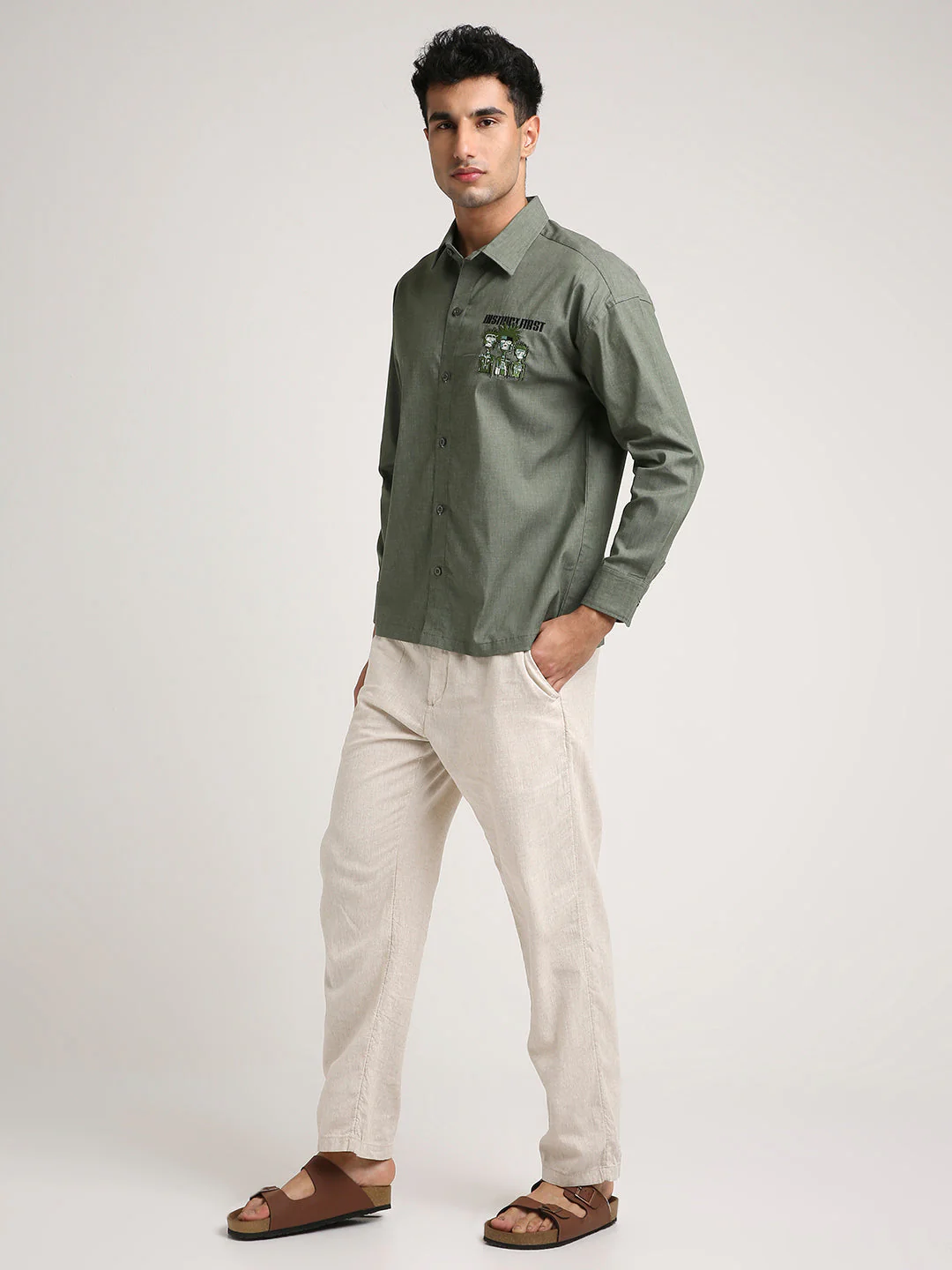 Tribal Shirt - (Olive Green) - Image 3