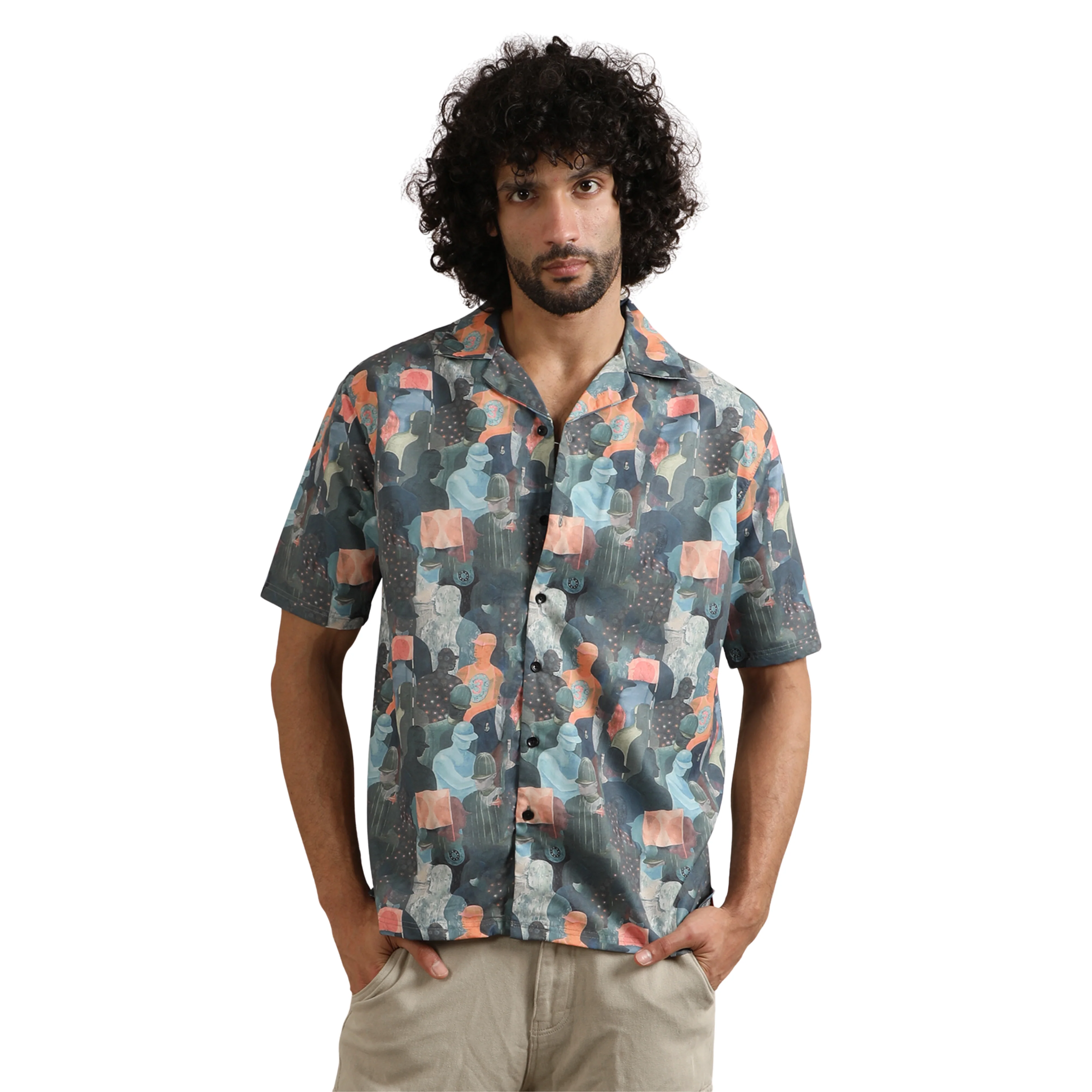 URBAN MIRAGE CUBAN COLLAR SHIRT - Image 3