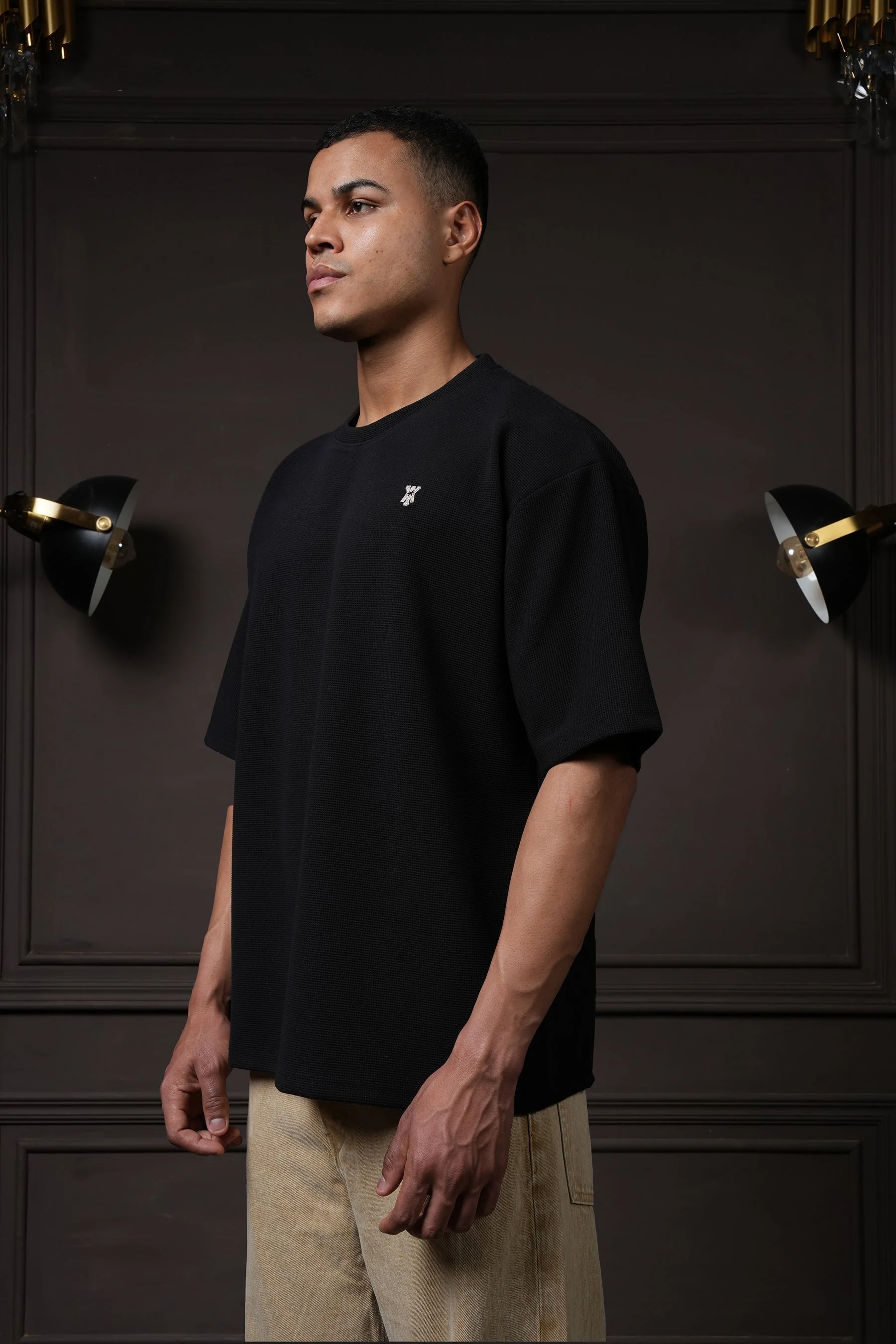 Waffle T Shirt - Black - Image 6