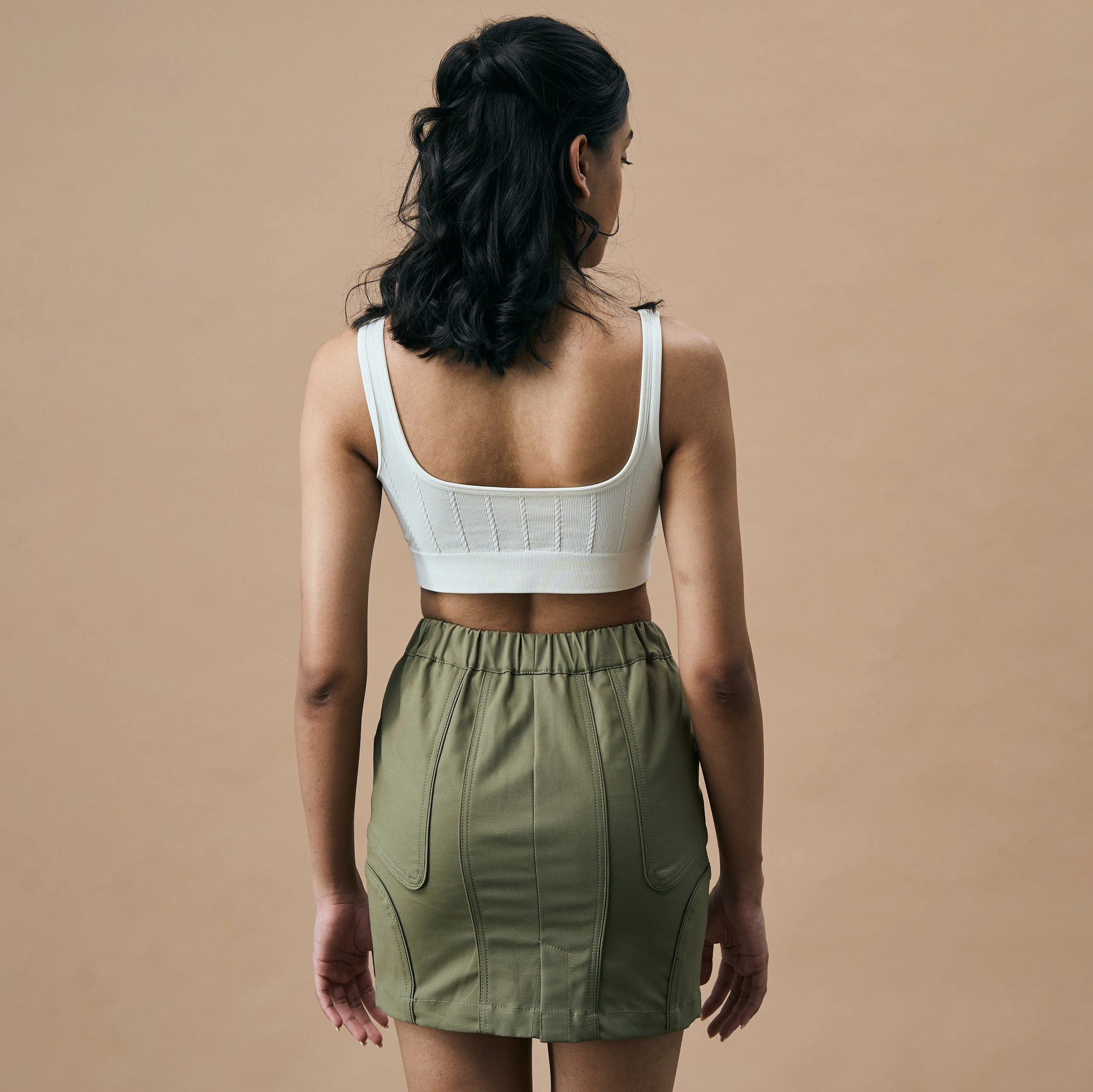 WARPED PANEL SKIRT- ARTICHOKE - Image 5