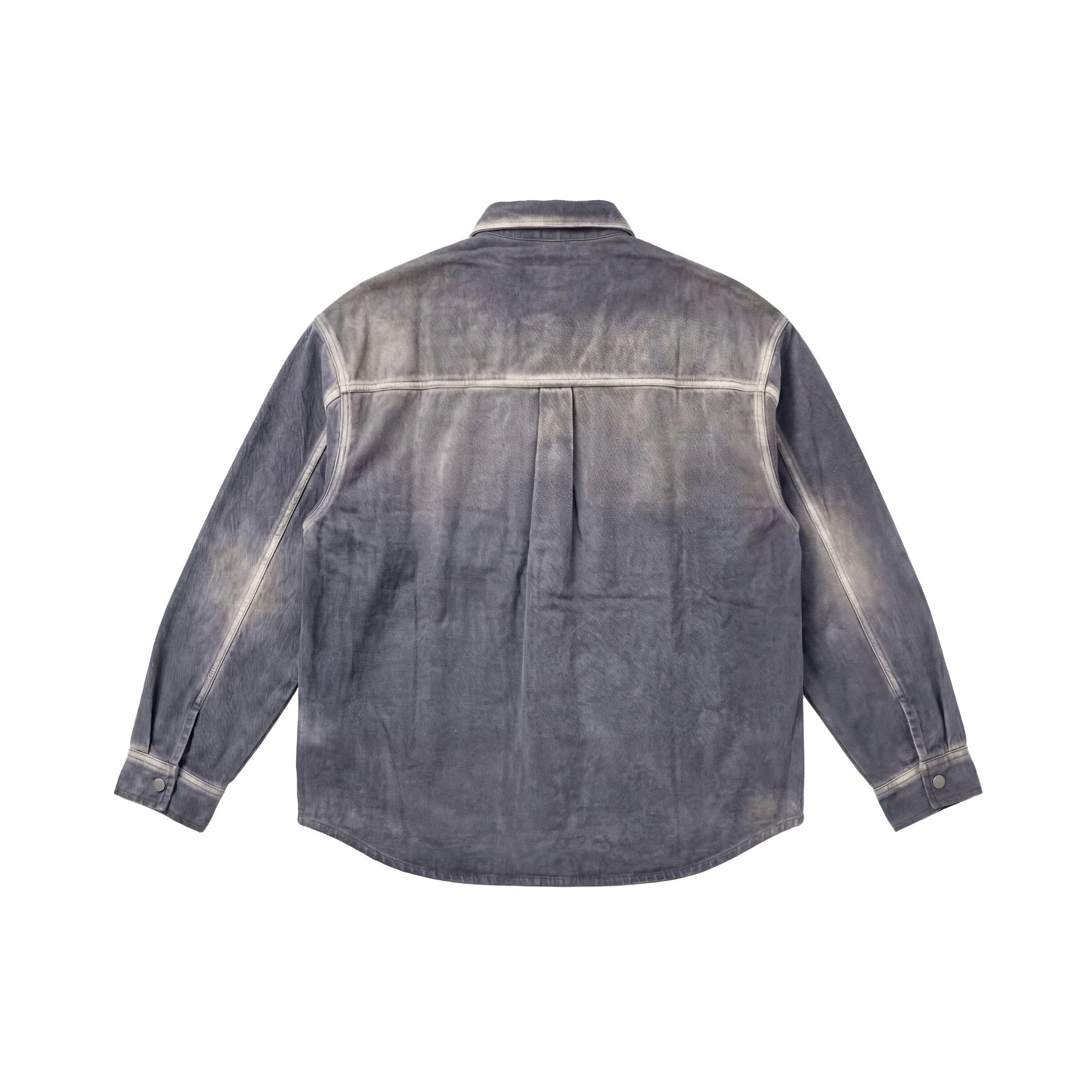 WASHED CHARCOAL DENIM OVERSHIRT - Image 2