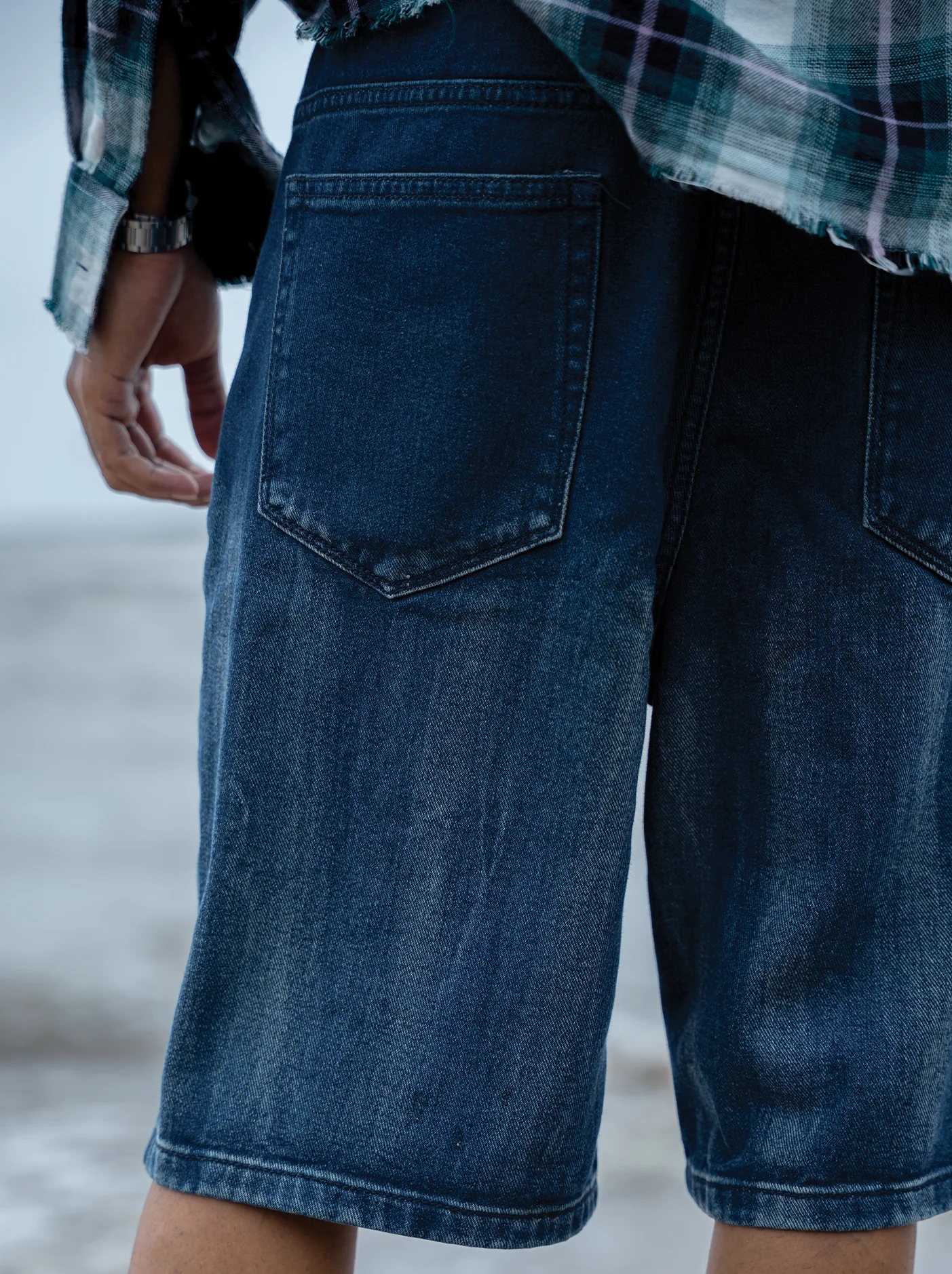 Washed Jorts Dark Blue - Image 5