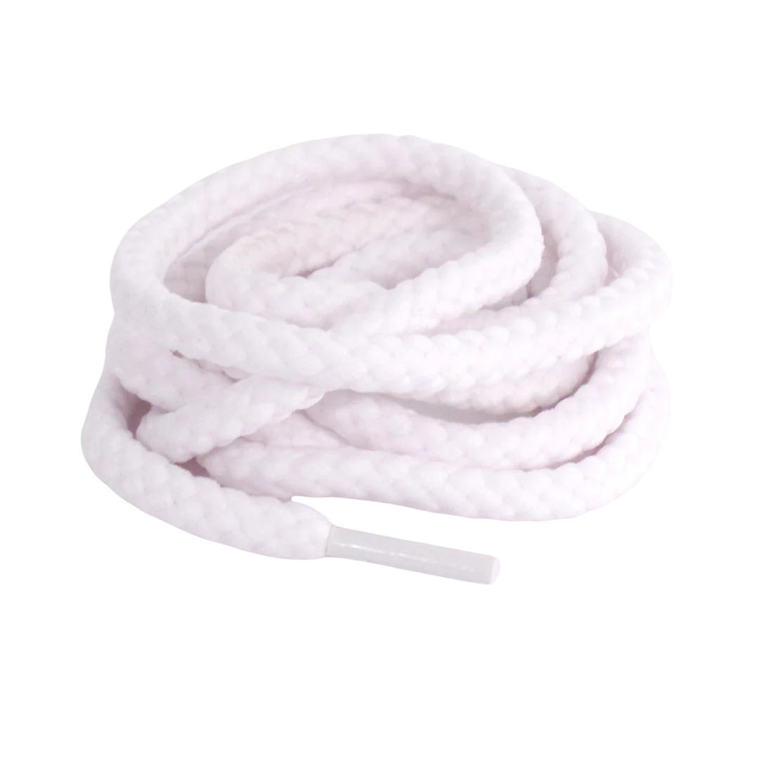 White Braided Rope Slim Sneaker Laces | Premium Slimcord Shoelaces by KNOTTY