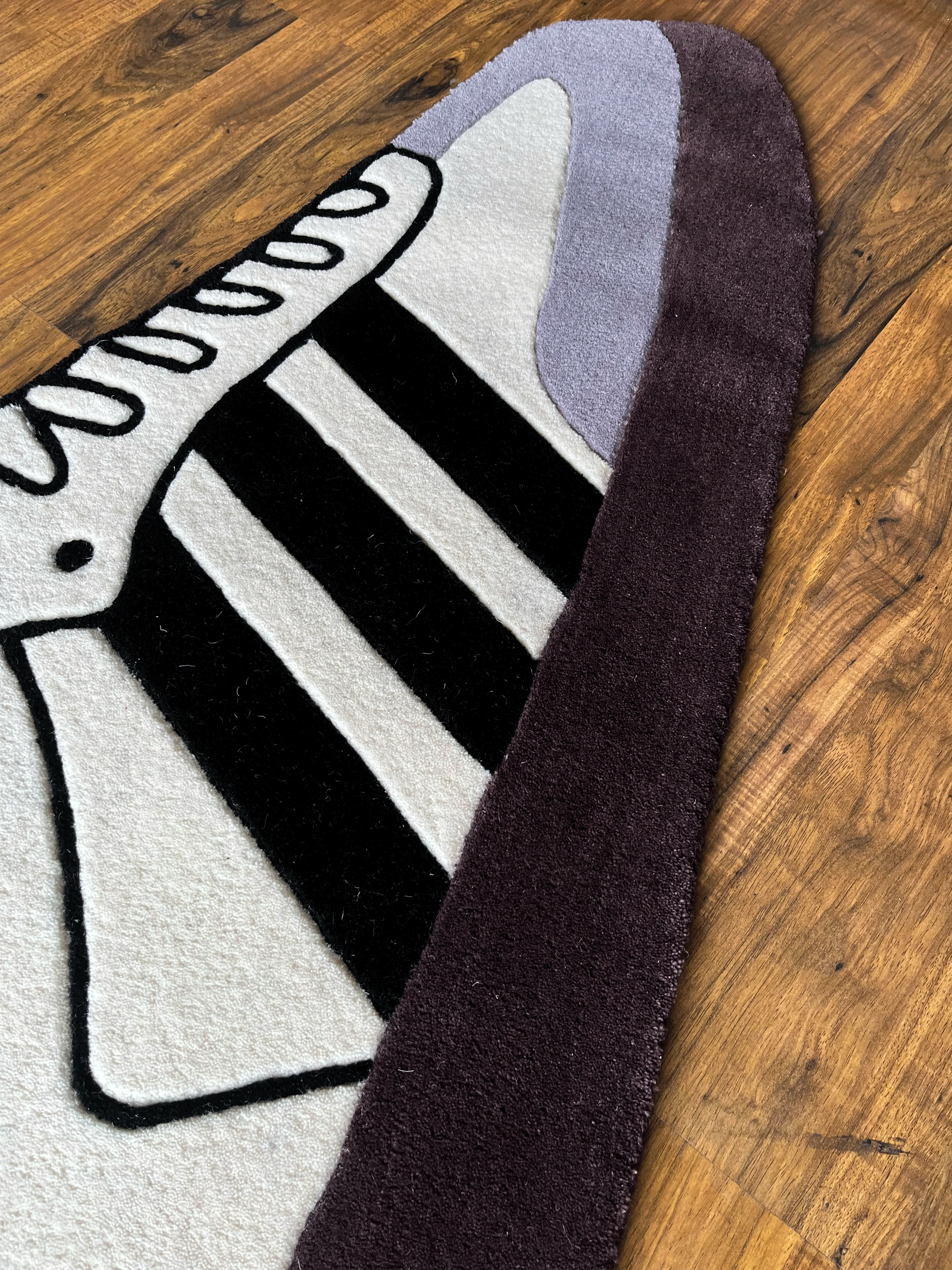 White Stripe Custom Shoe Custom Rug - Image 3