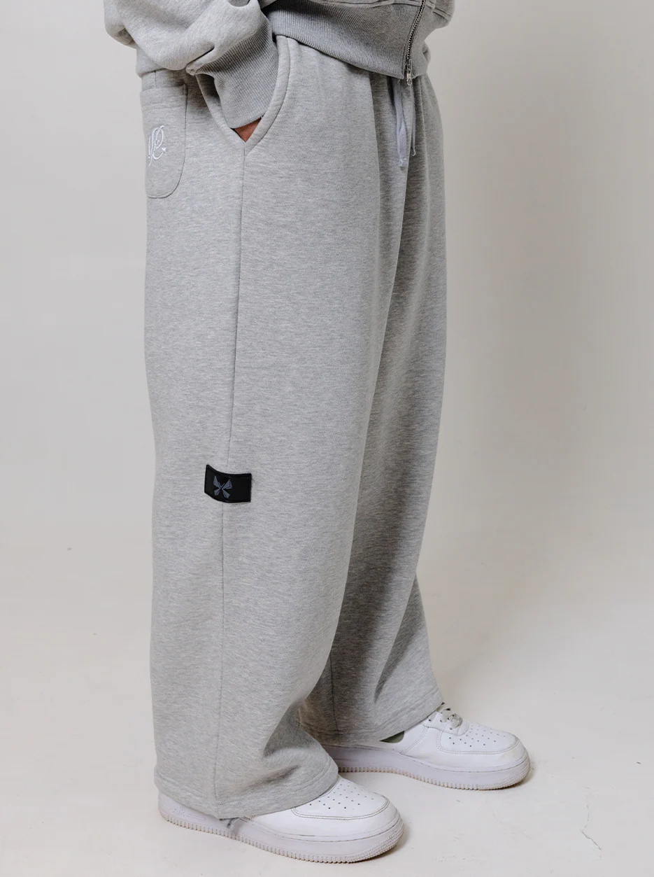 Wide Leg Sweatpants- Concrete - Image 4