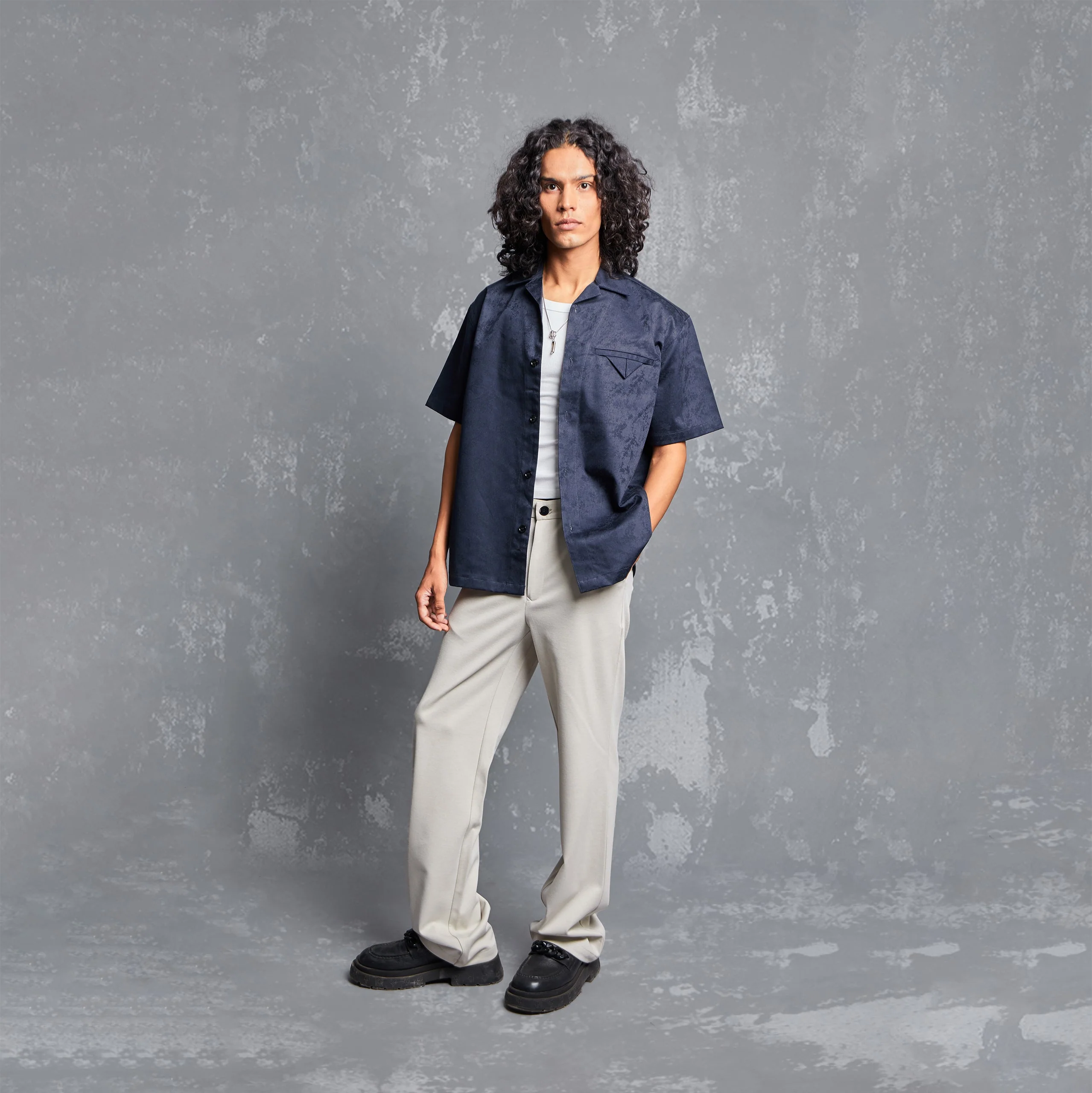 WT JACQUARD SHIRT - TONAL NAVY - Image 3