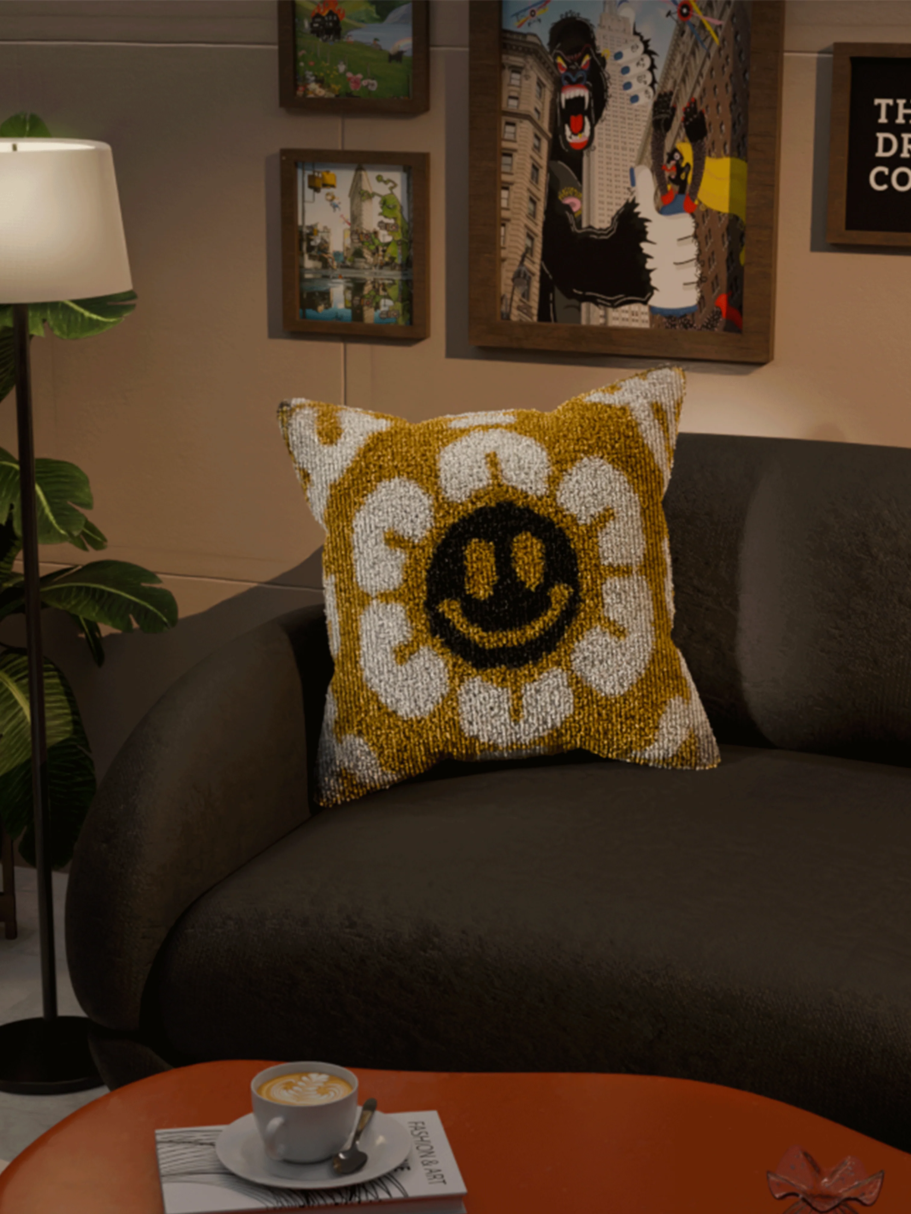 Yellow Flower cushion cover - Image 2